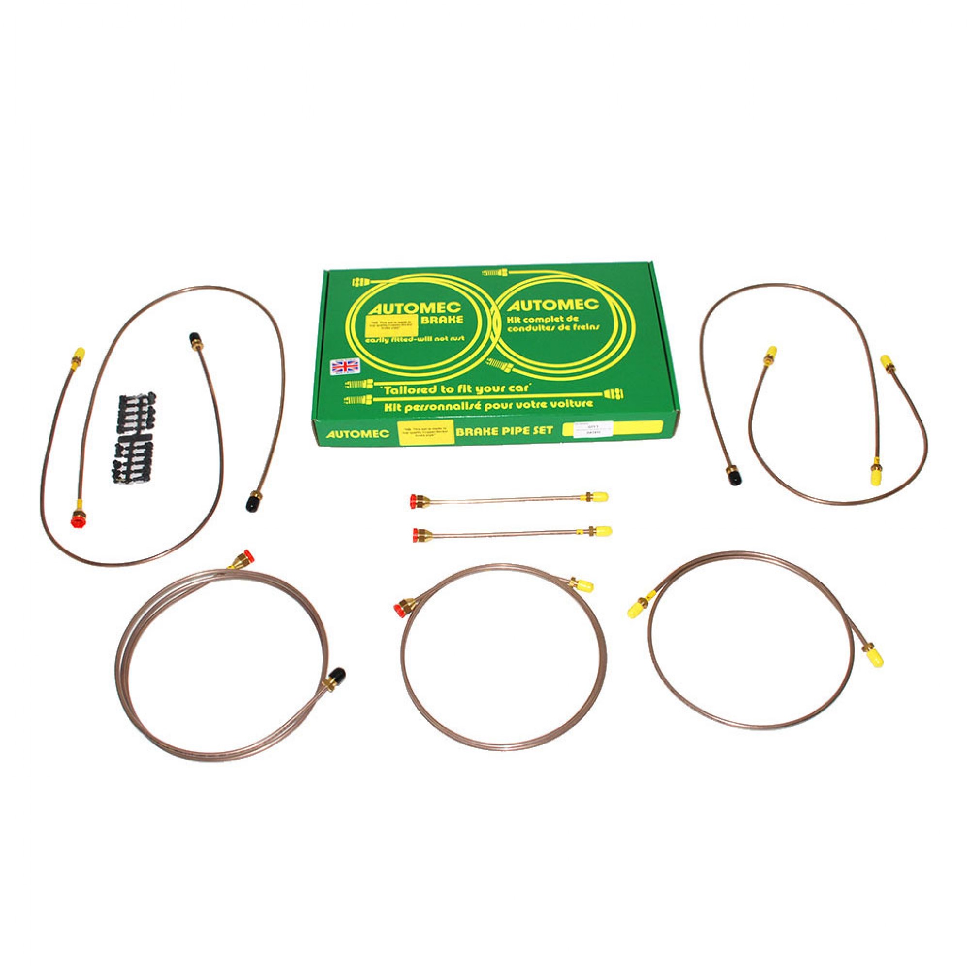 DA7412 - Brake Pipe Set Series 3 SWB RHD - Dual Lightweight - to 1975 with Servo to Chassis 95102970A