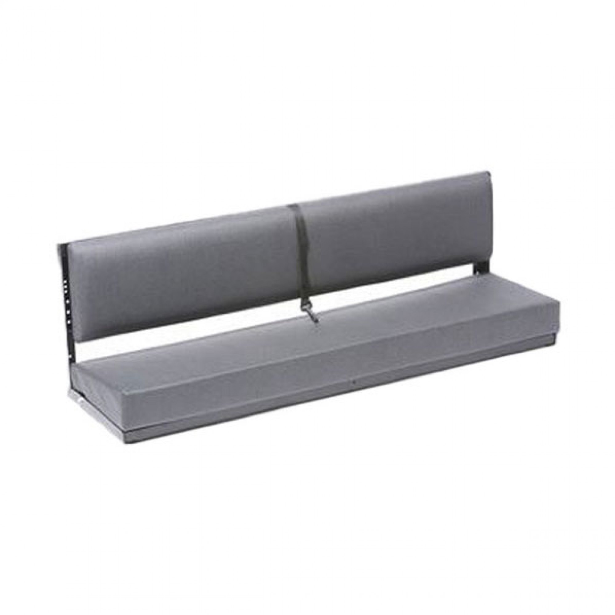 EXT006-EHG - 3 Man Bench Seat Elephant Hide Grey Vinyl B Black Powder Coat Frame (Back Brackets and Fixings)