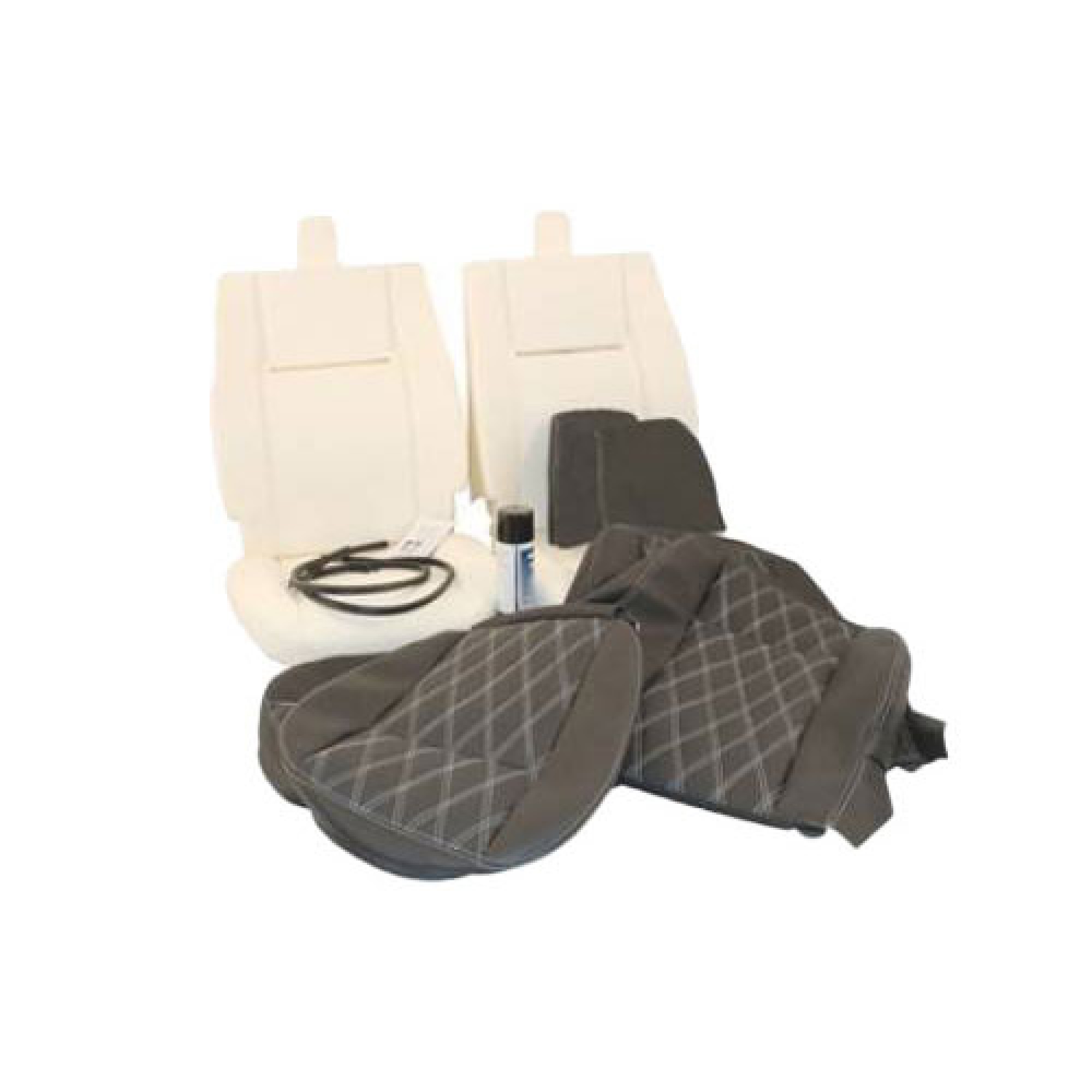 EXT317-1DBXS - TD4 Front Outer Cushion Squab & Headrest Cover Fo R A Single Seat in Diamond Black Xs