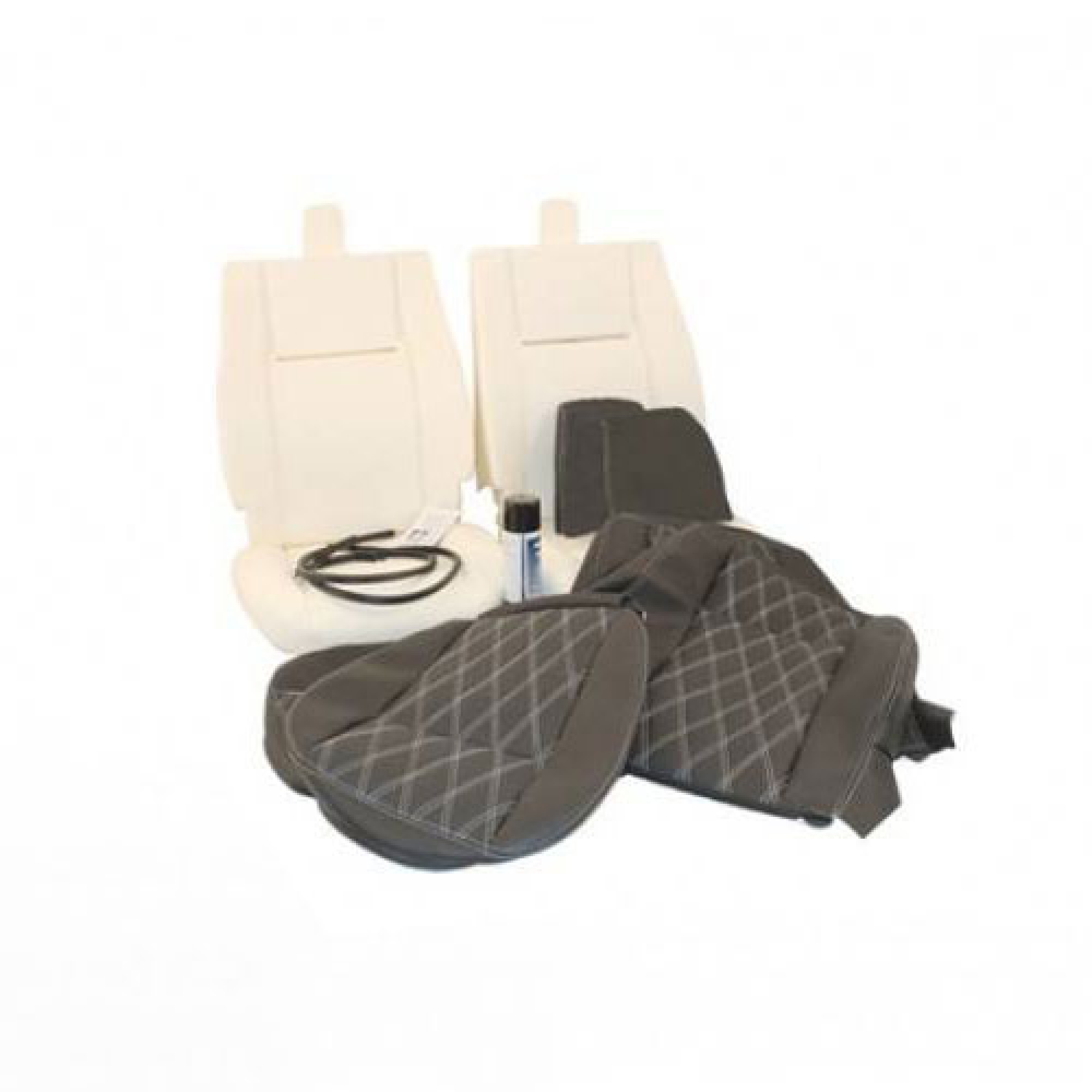 EXT317-2DWXS - TD4 2ND Row 60/40 Split Inc. Headrests (4 Headres T Covers for Varients) in Diamond White Xs