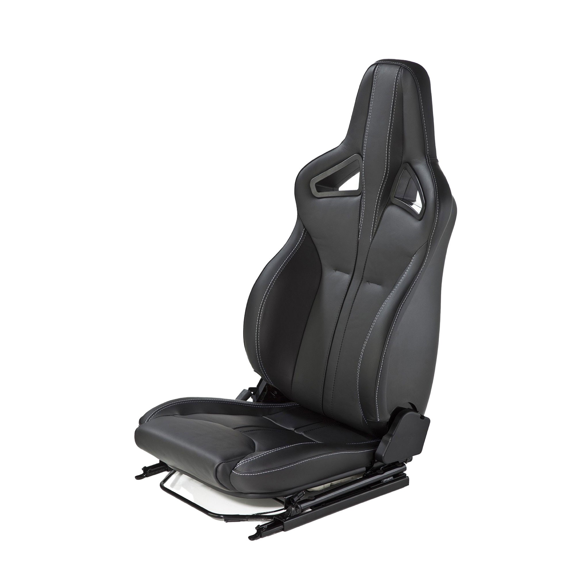 Elite Sports Seat (Heated) Pair Xs Black Vinyl - White Stitc