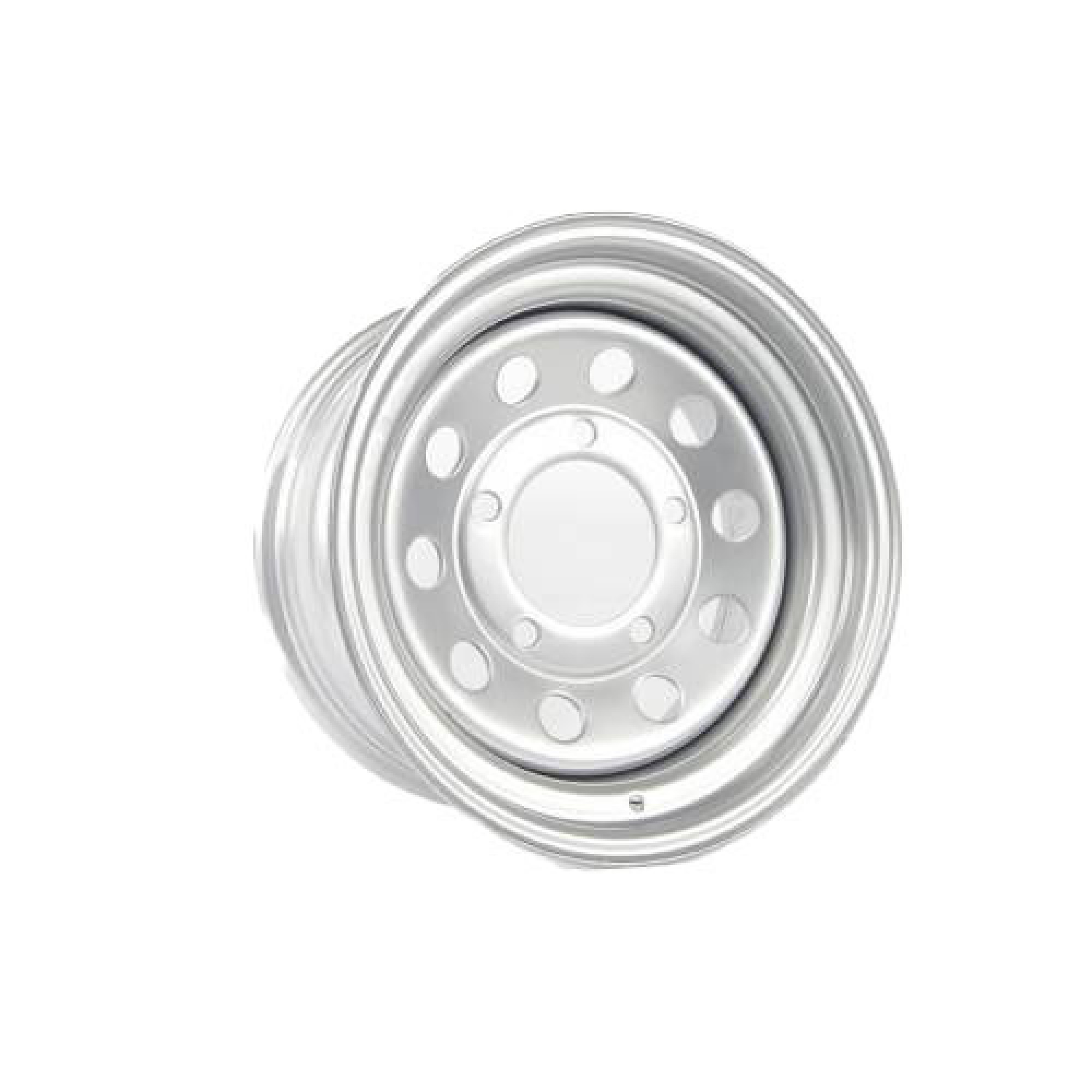 8X16 Silver Modular Steel Wheel 5/165 ET0 5/165. Load Rating 1050KG