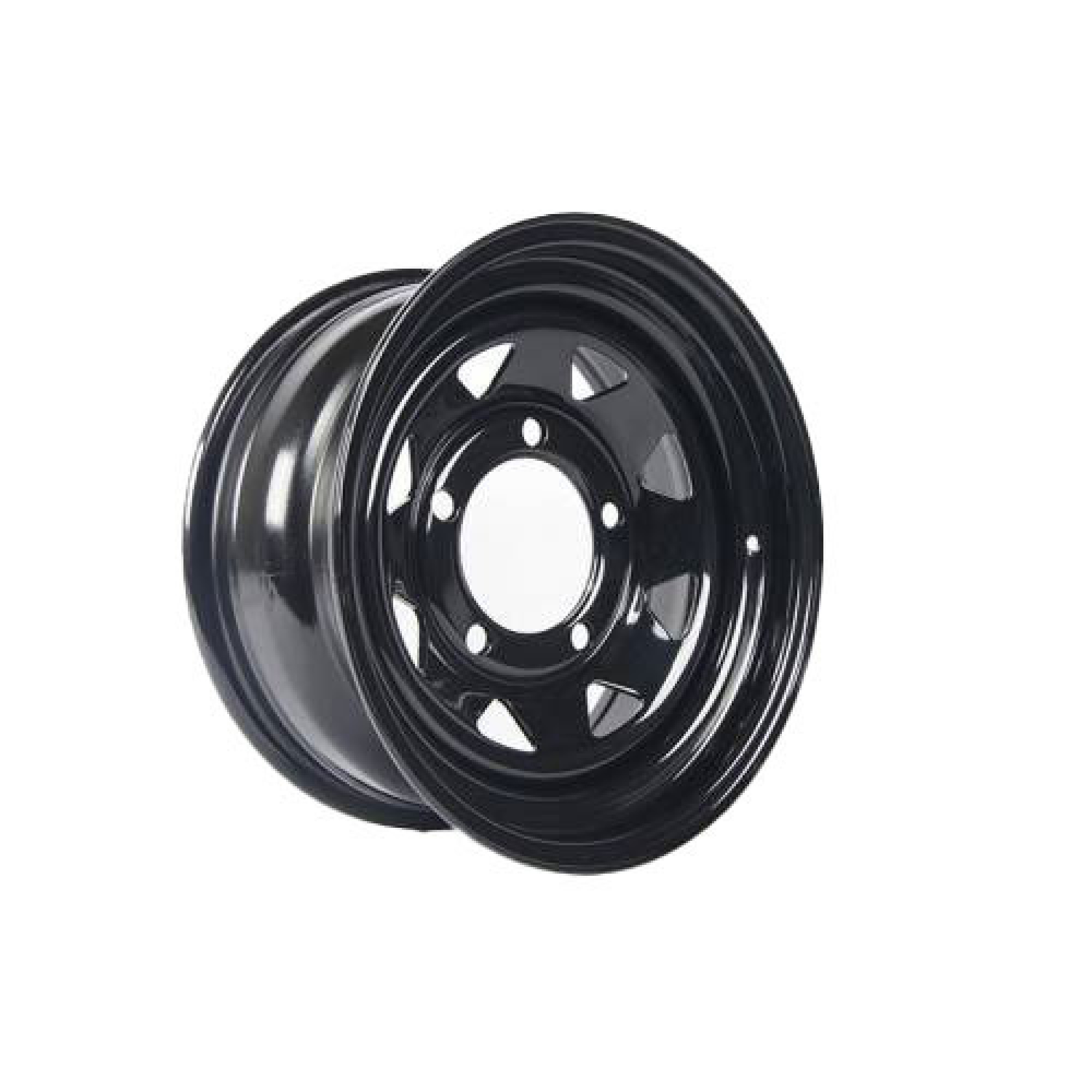 7X16 Black 8 Spoke Steel Wheel 5/165 ET0