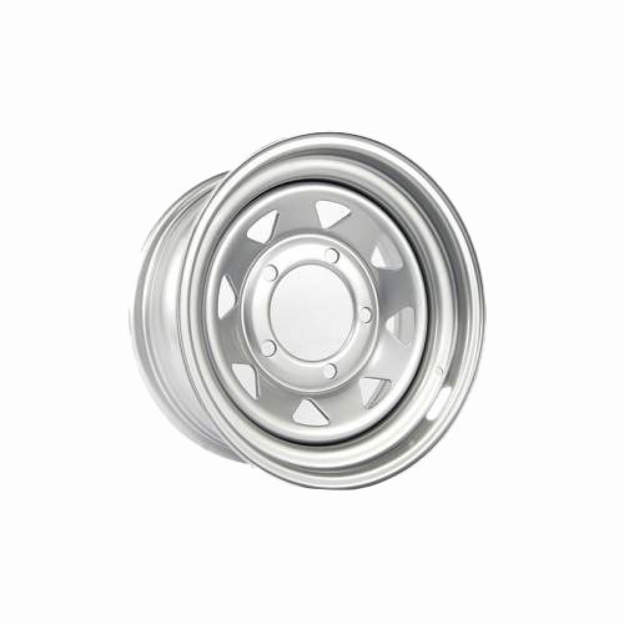 7X16 Silver 8 Spoke Steel Wheel 5/165 ET0