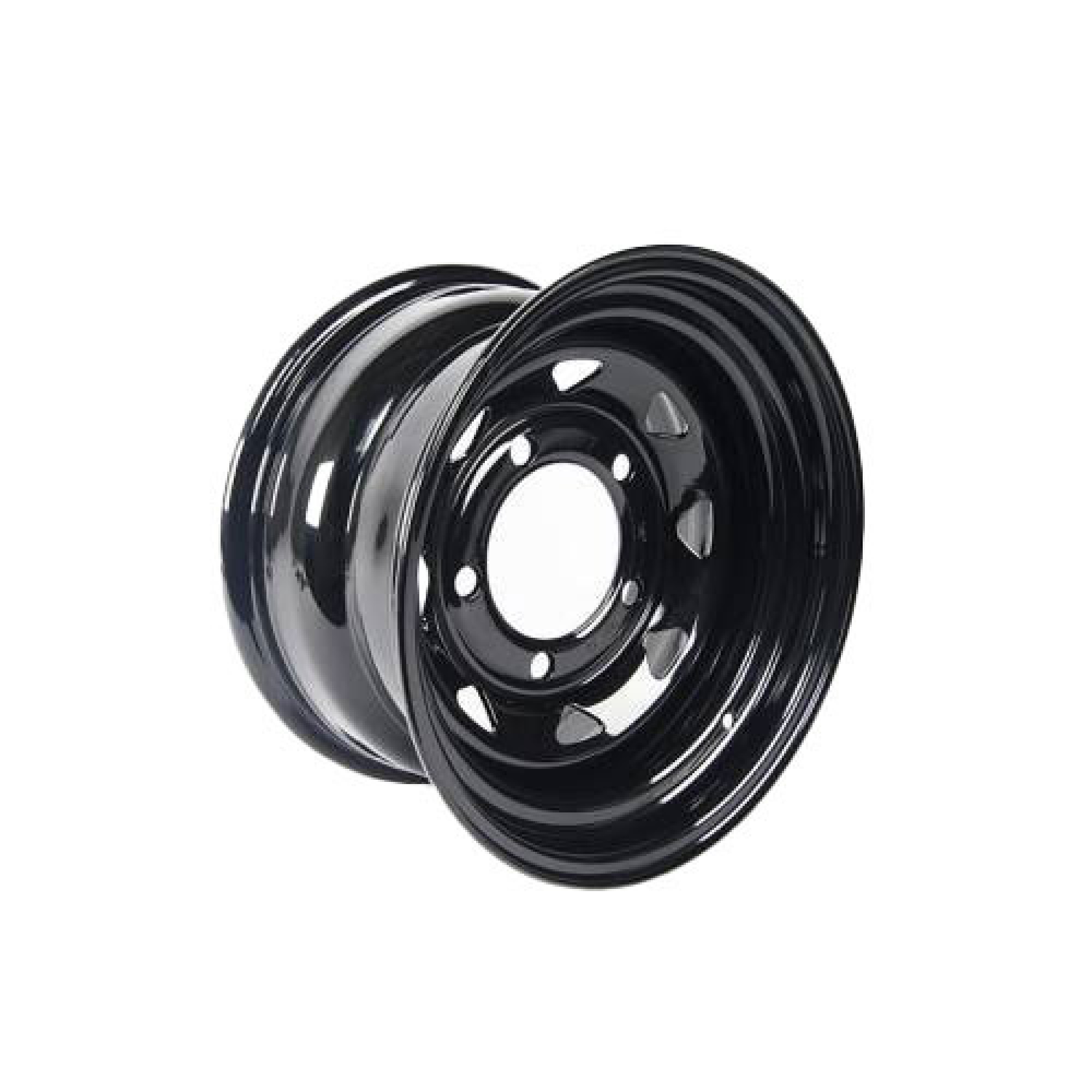 8X15 Black 8 Spoke Steel Wheel 5/165 ET0 +8mm 5/165