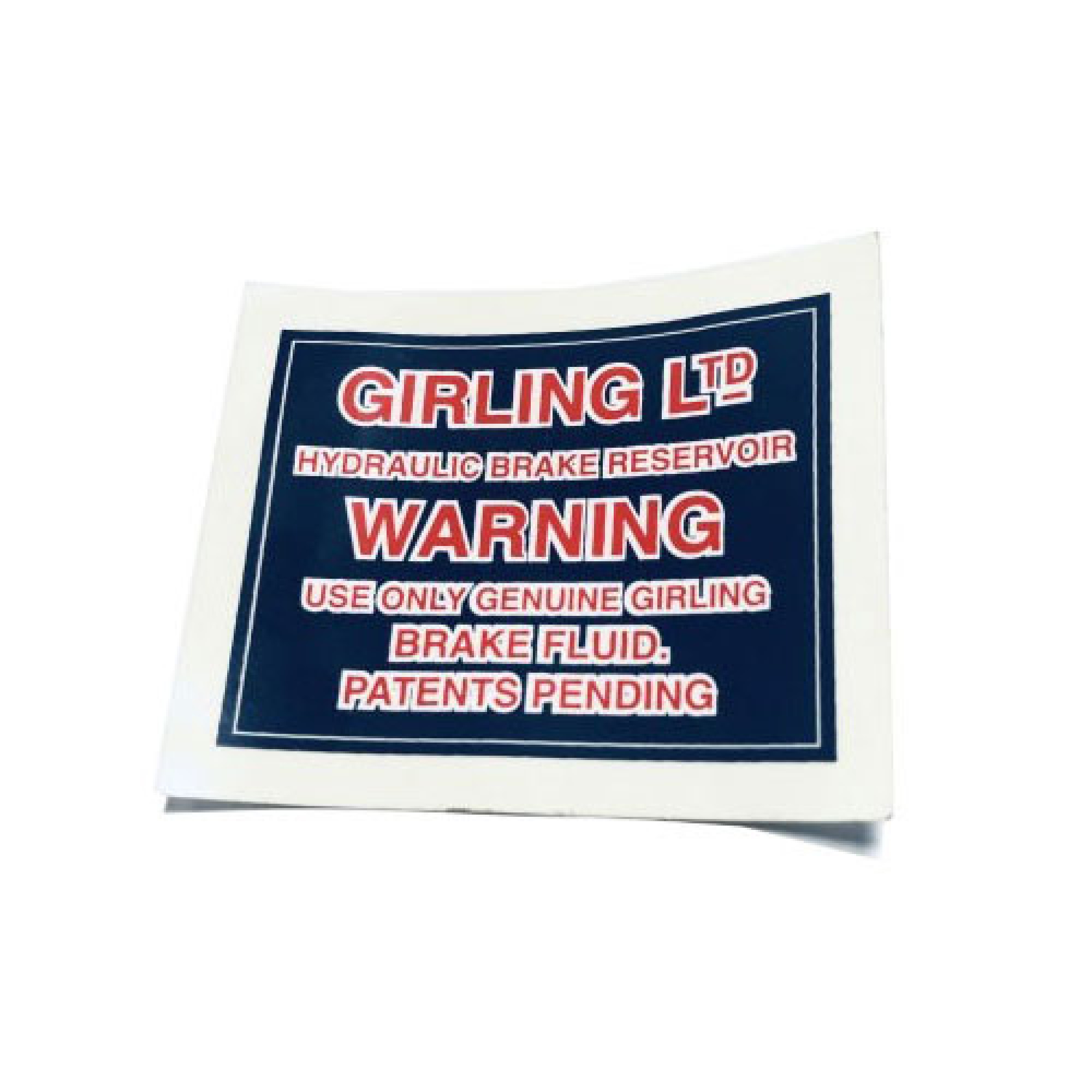 JC5090 - Girling Label for Reservoirs