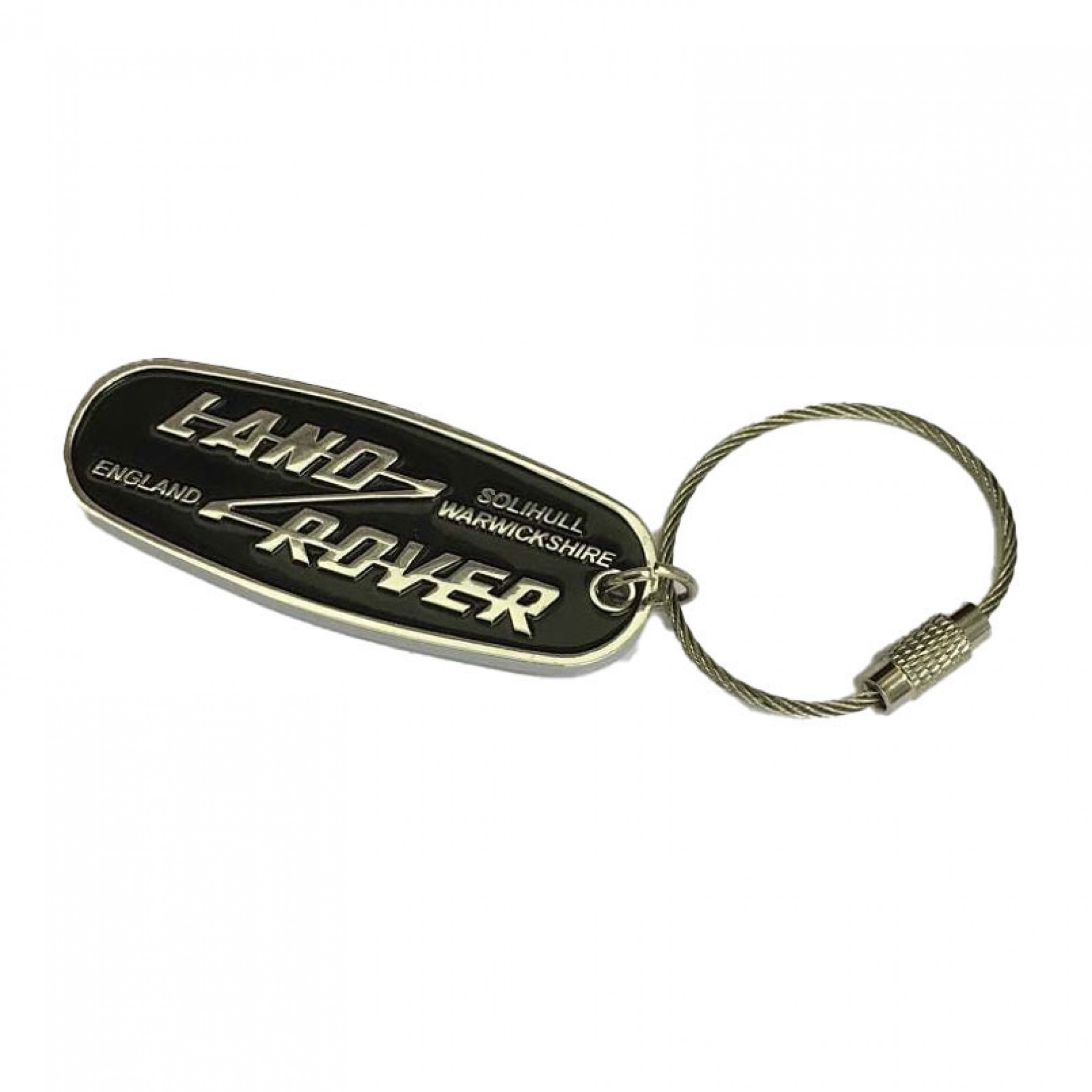 STC62071 - Genuine Key Ring Land Rover Emblem Silver & Black