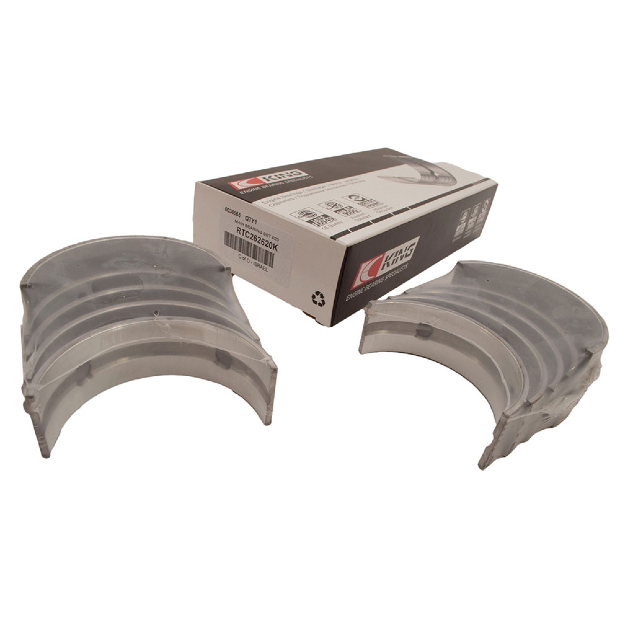 RTC262620K - King Main Bearing Set 2.25 Litre 020 Inch Oversize 5 Bearing