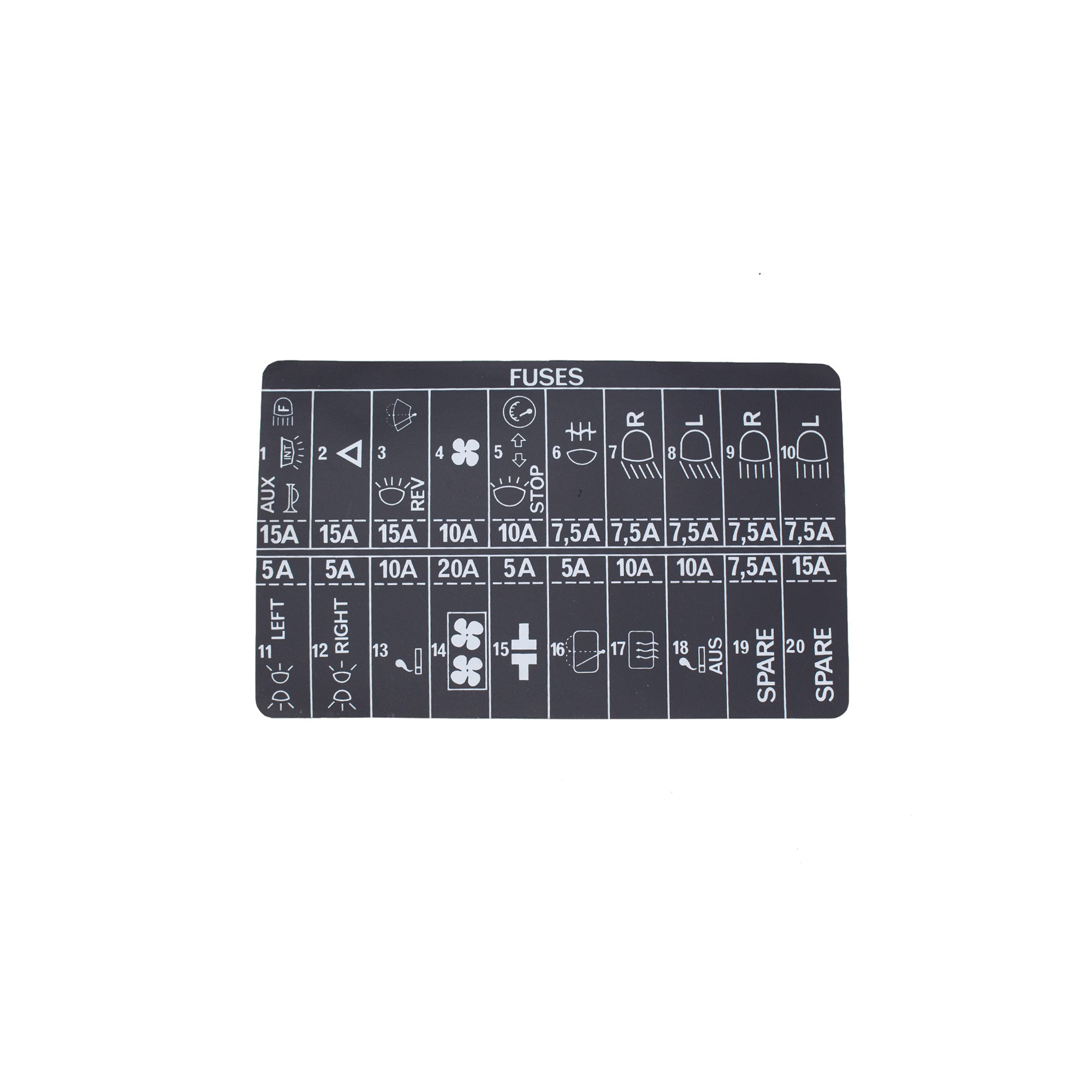 PRC8245 - Genuine Label Details Fuse Box from FA424038 to HA705856