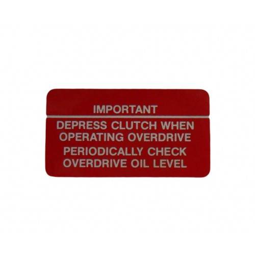 Genuine Fairey Label for Overdrive Depress Clutch Check Oil - JC0717