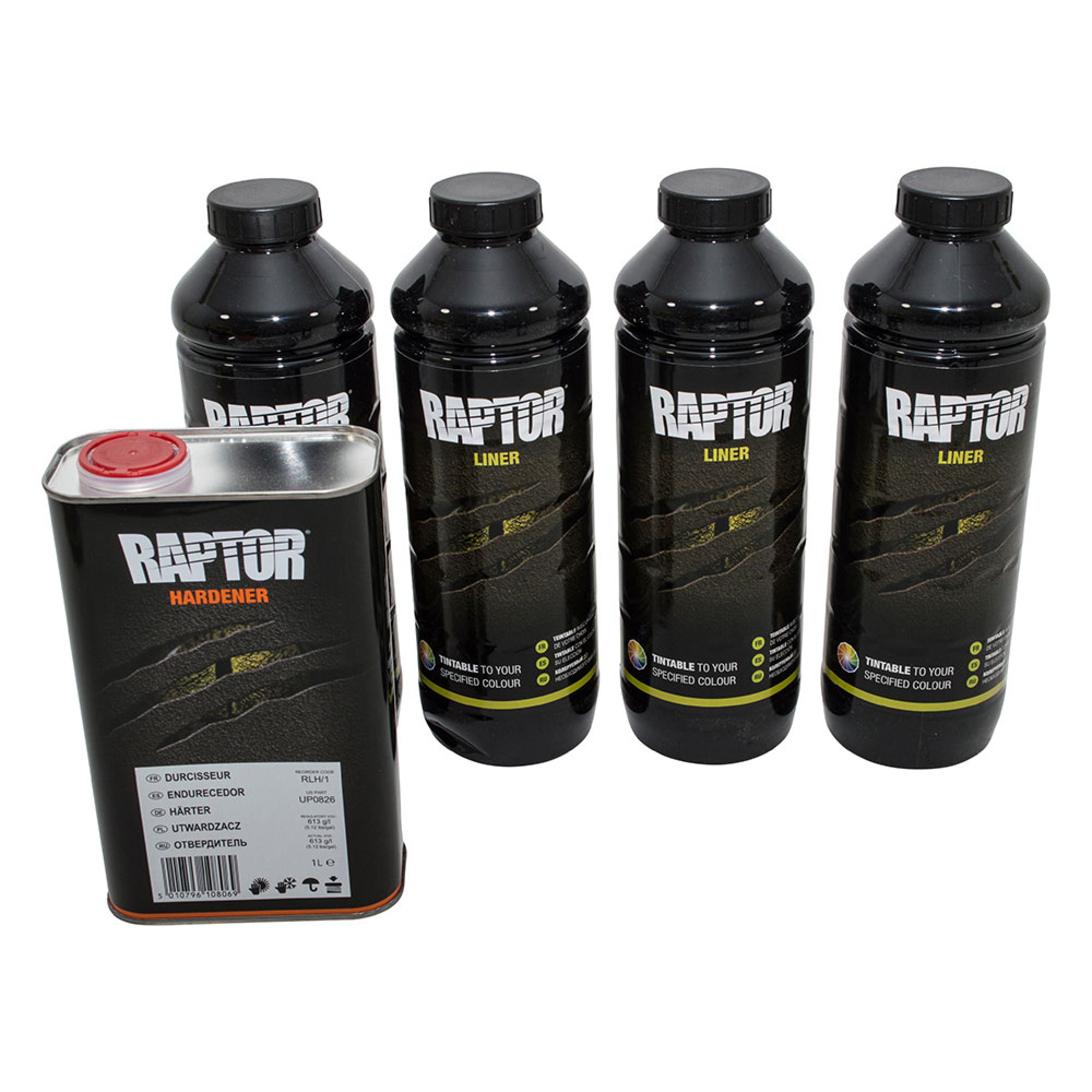 DA6384 - Raptor 4LTR Kit Tintable 4 x 750ML Raptor 1 x 1 Litre Hardner