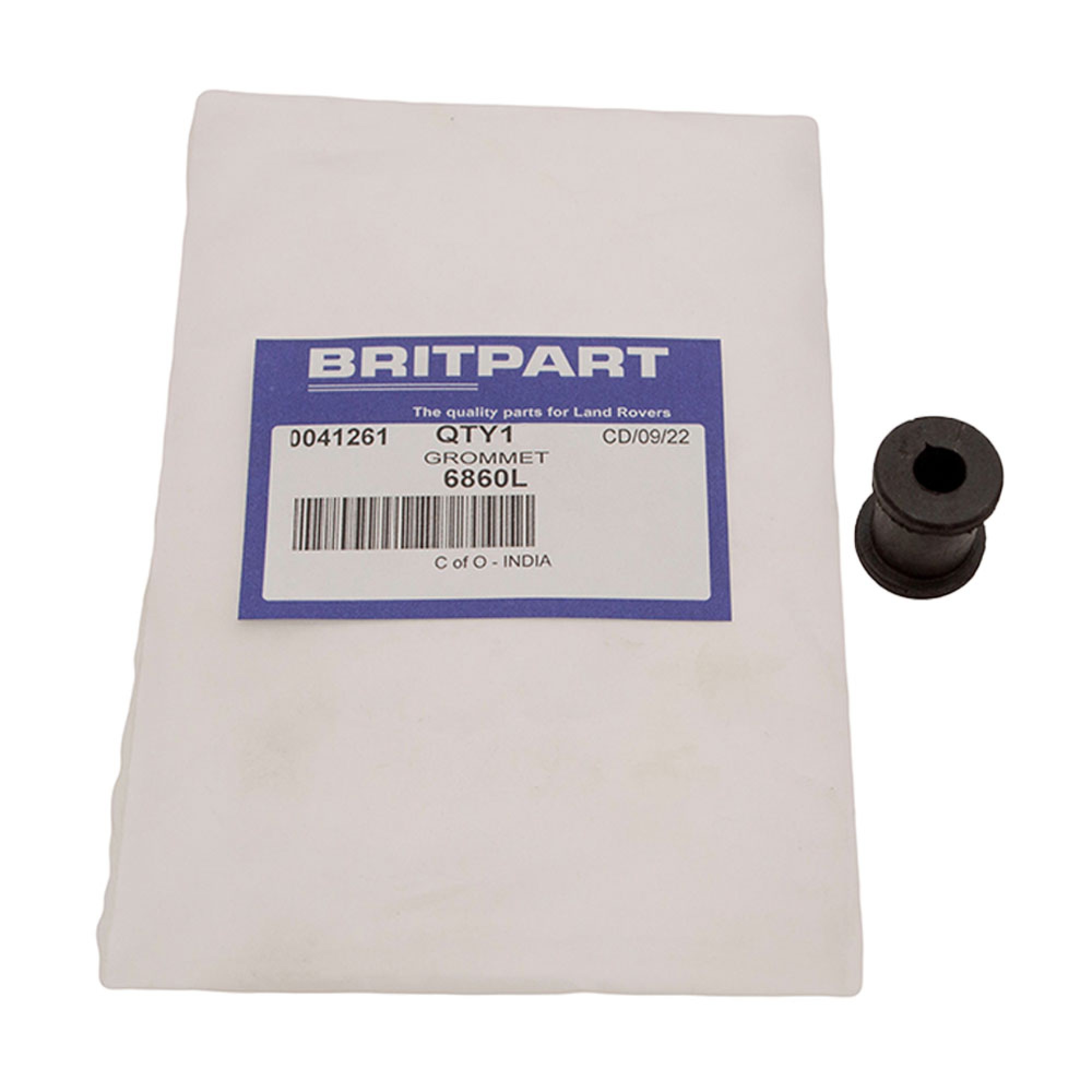 6860L - Rubber Bush for Brake Pipe Rear 1948-58 and Speedo Cable Series 1 and 101 and 90/110 and Disco