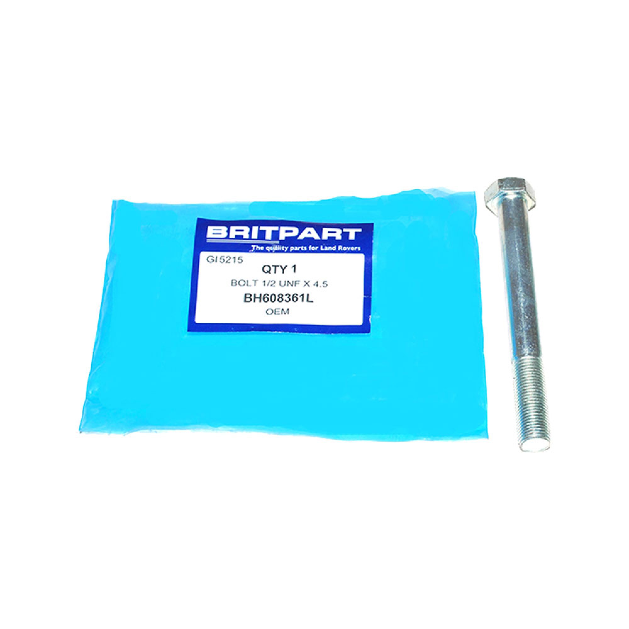 BH608361L - Bolt 1/2 Unf x 4.5 Over Centre Shackles 109 1 Ton