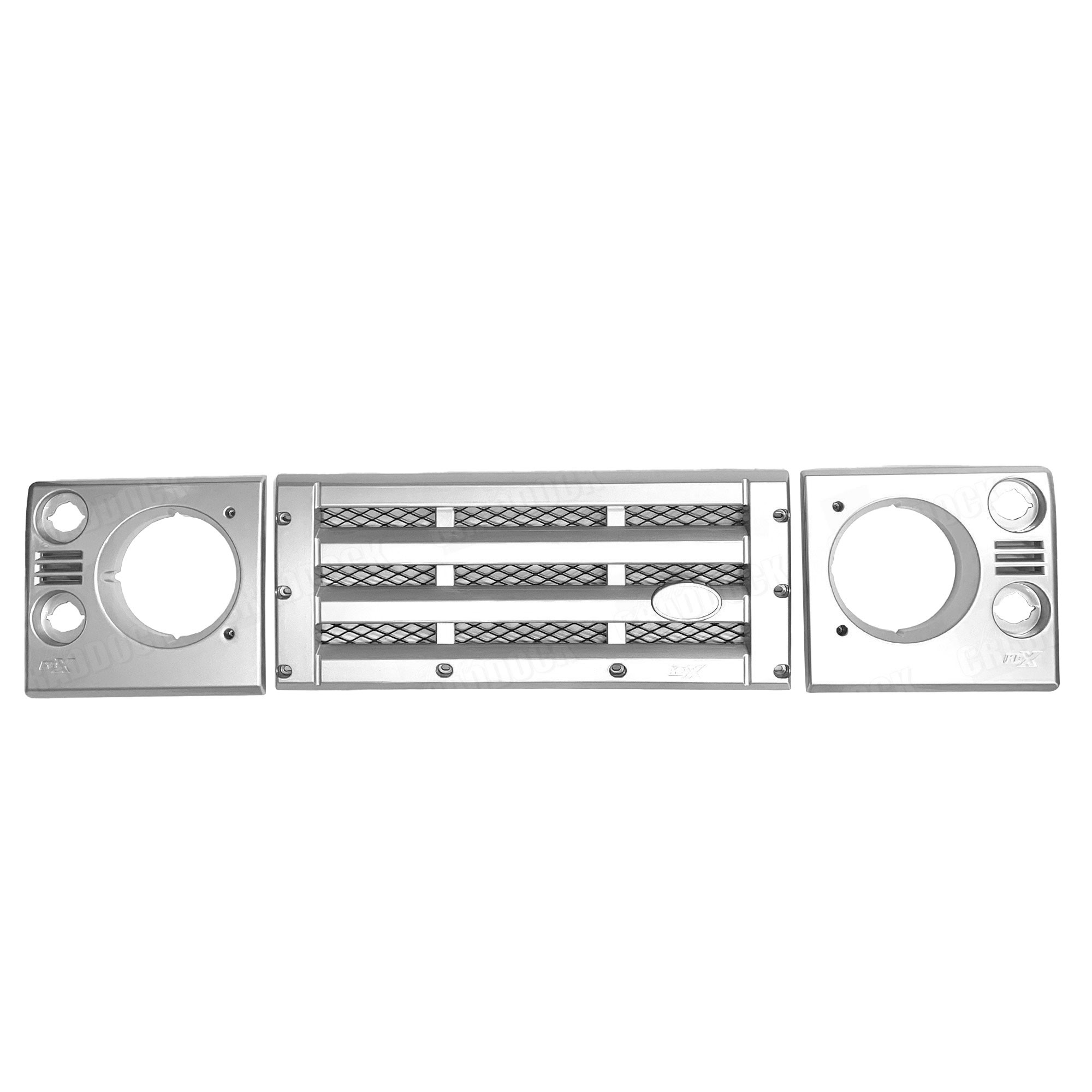 KBX3211 - Kbx Defender Grille & Lamp Set - Indus Silver