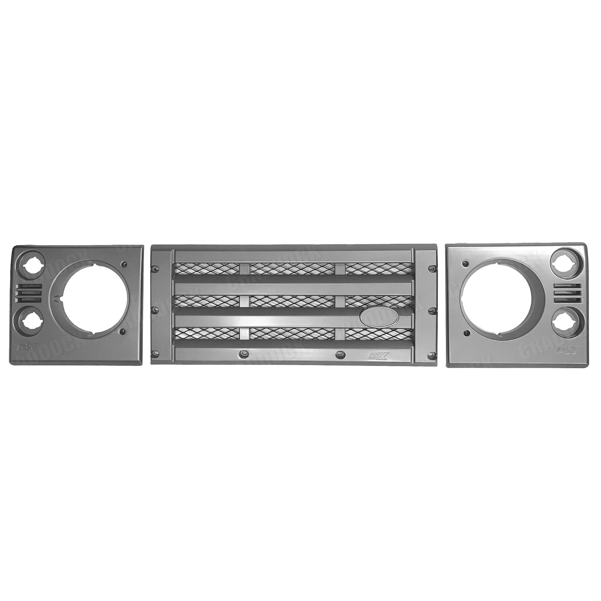 KBX3411 - Kbx Defender Grille & Lamp Set - Brunel Silver Grey