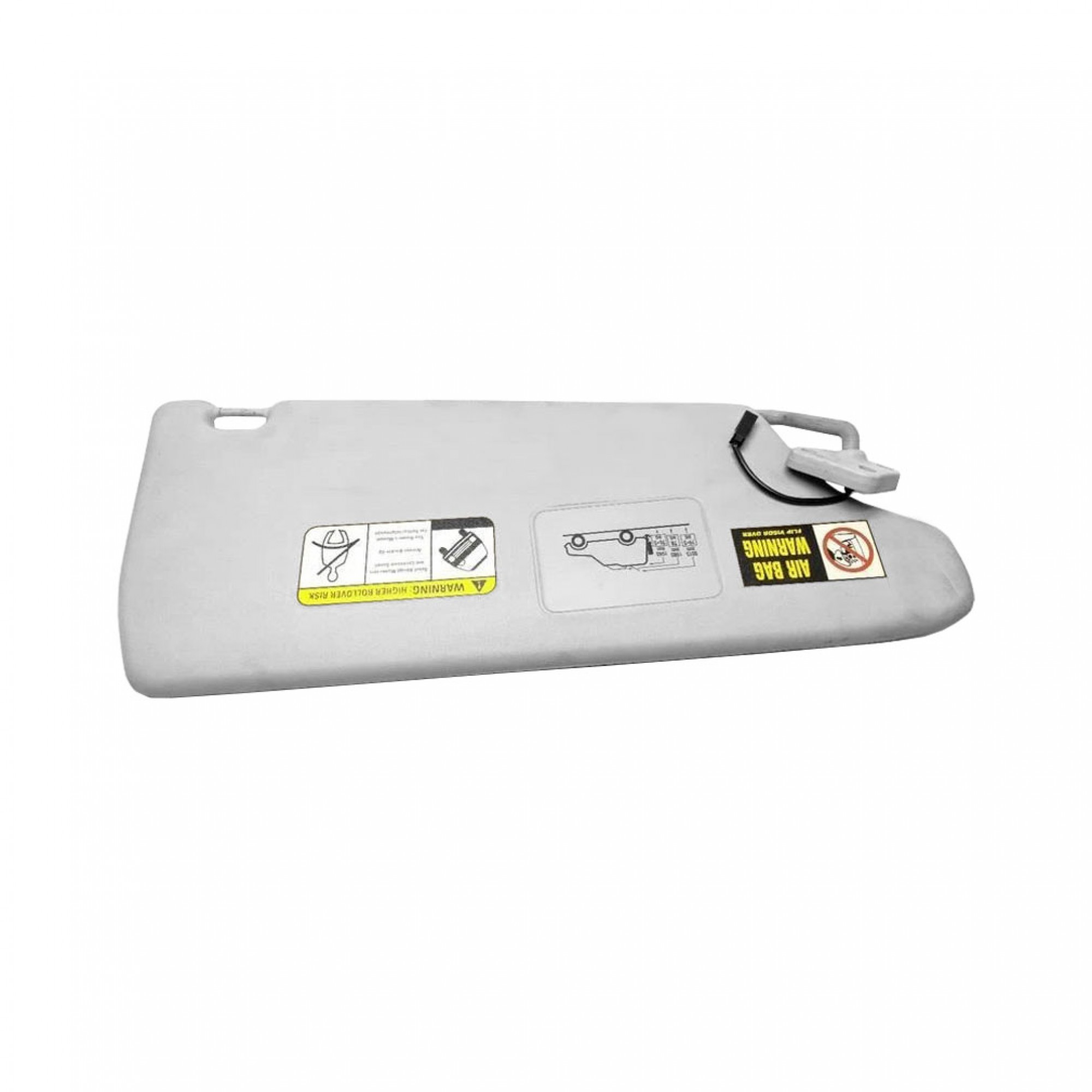 EDQ000530LUM - Sunvisor Front LH Mist Grey Discovery 2 Vin XA232917> with Illuniated Vanity Mirror and Air Bag Label Nas