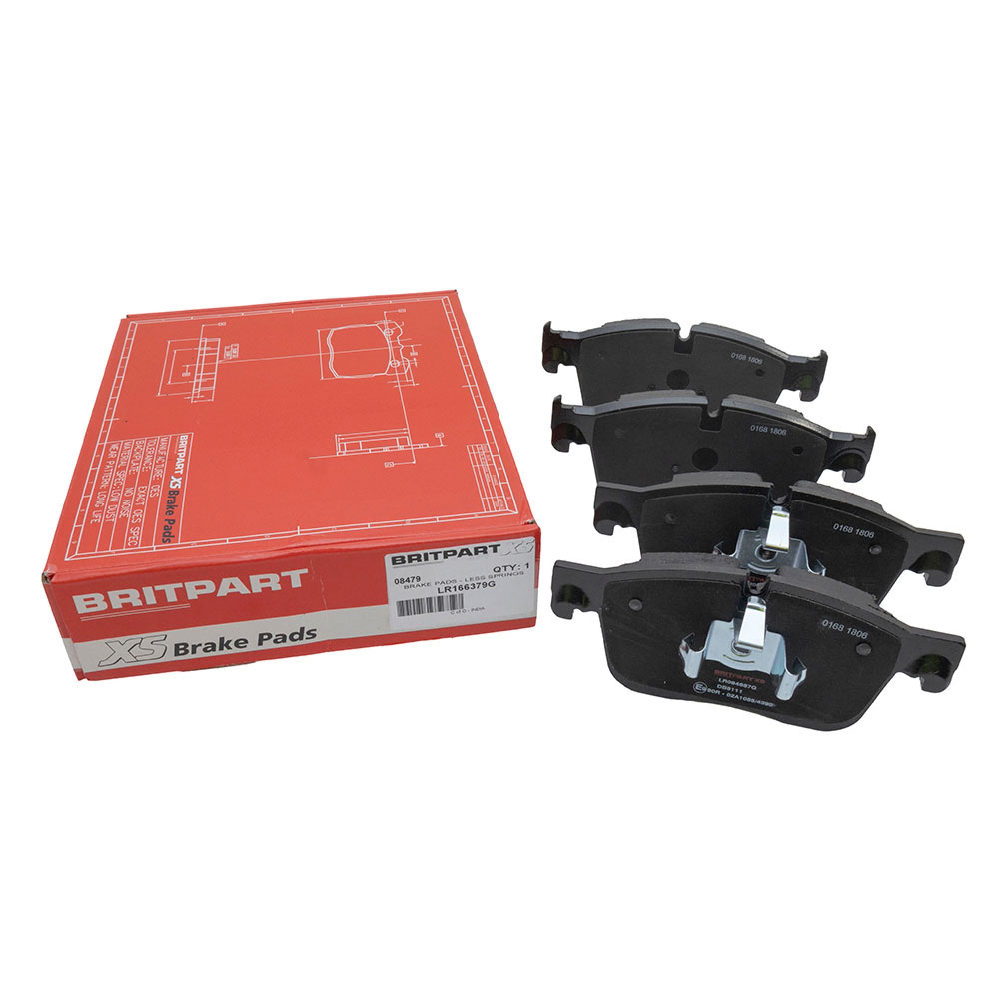 LR166379G - Britpartxs Front Brake Pads Less Springs