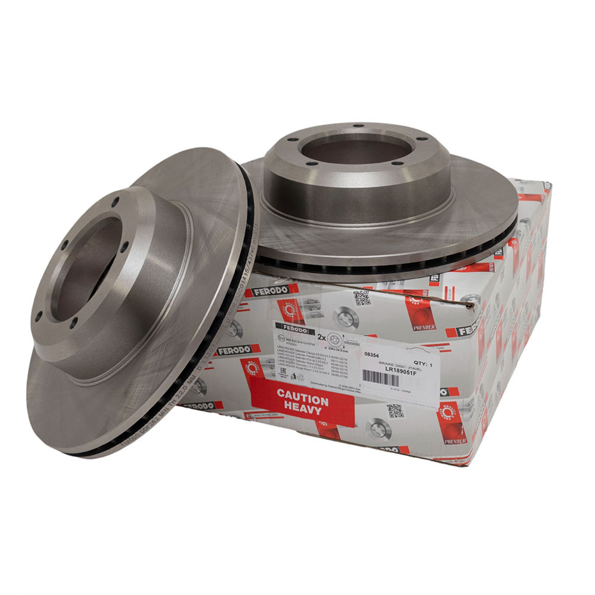 LR189051F - Ferodo Brake Disc (Pair) Vented Front Range Rover Classic 1990 on and Discovery 1