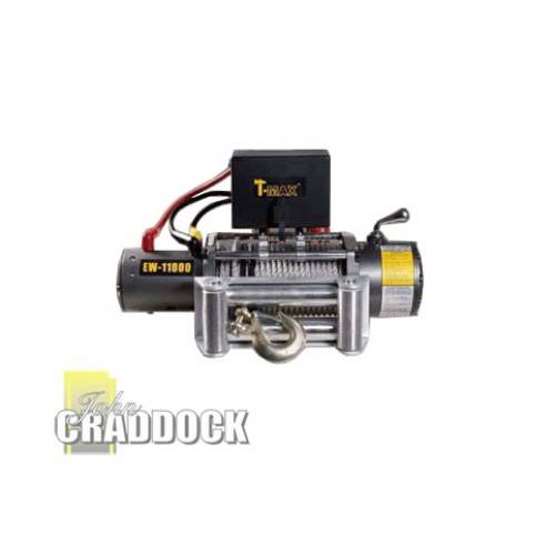 BA2605 - T-max 11000LBS Winch Single Line 5.5HP 4-WAY Roller Fairlead Included 12V