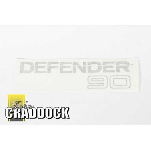 Decal Rear -defender 90- (Light Grey on Clear Background)