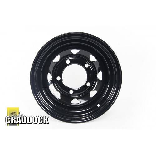 8X15 Black 8 Spoke Steel Wheel 5/165 ET0 +8mm 5/165