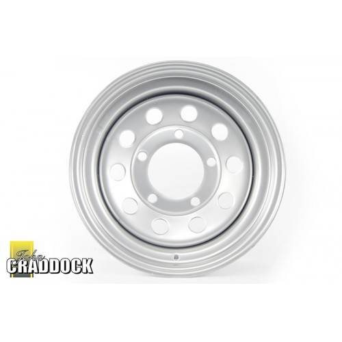 8X16 Silver Modular Steel Wheel 5/165 ET0 5/165. Load Rating 1050KG