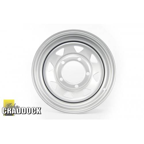 7X16 Silver 8 Spoke Steel Wheel 5/165 ET0