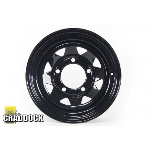 7X16 Black 8 Spoke Steel Wheel 5/165 ET0