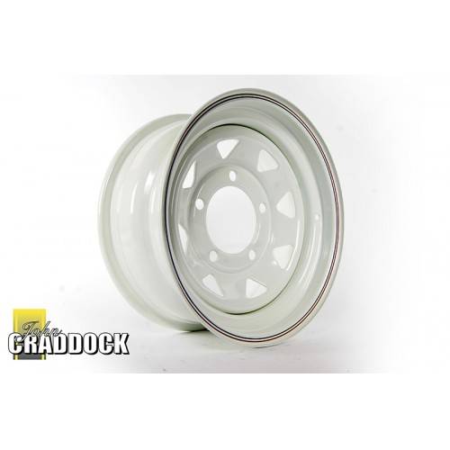 7X16 White 8 Spoke Steel Wheel 5/165 ET0