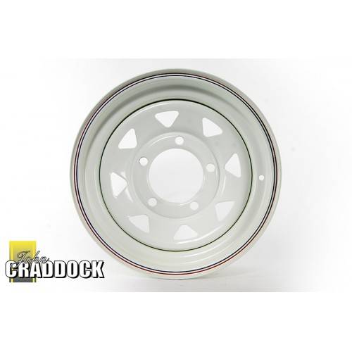 7X16 White 8 Spoke Steel Wheel 5/165 ET0