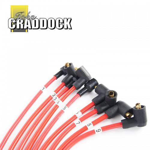 Ignition Lead Set Red Silicon 90 D1 and Range Rover Classic 3.5 V8 Carb and EFI Inc King Lead