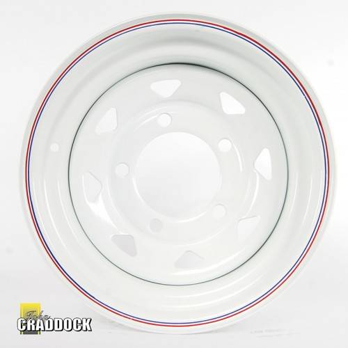8X15 White 8 Spoke Steel Wheel 5/165 ET0
