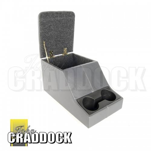 Cubby Box Defender Style with 2 Cup Holders Grey