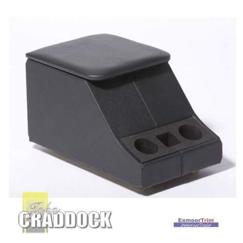 Cubby Box Black Leather Defender with Cup Holder