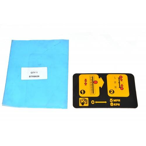 BTR8626 - Auto Transmission Instruction Plate