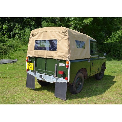 88 Inch Full Hood with Windows Sand Colour 1958-84 Double Weave Canvas (Not Polycotton)