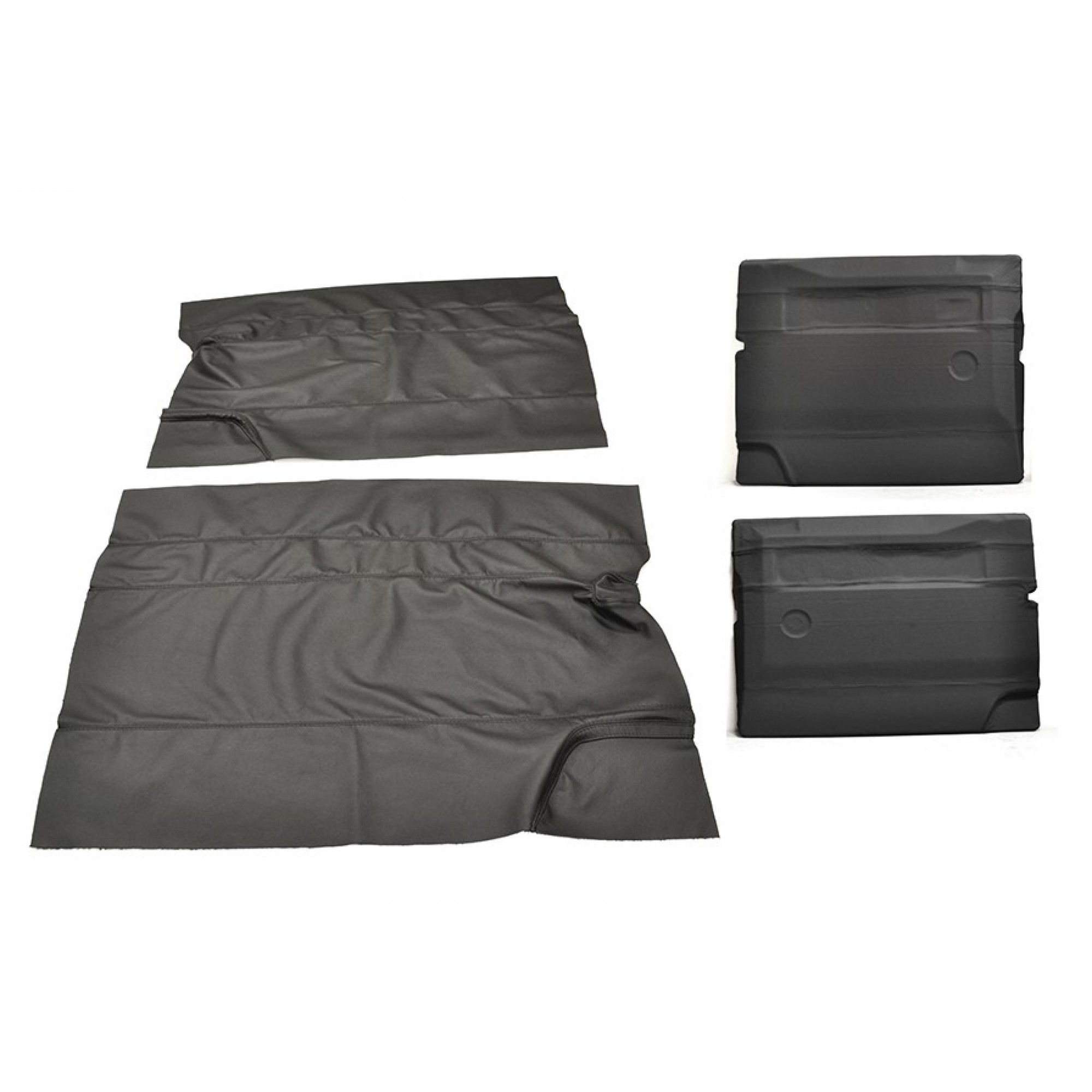 Door Trim Cover Kit Front Pair Defender - Black Leather - Bl