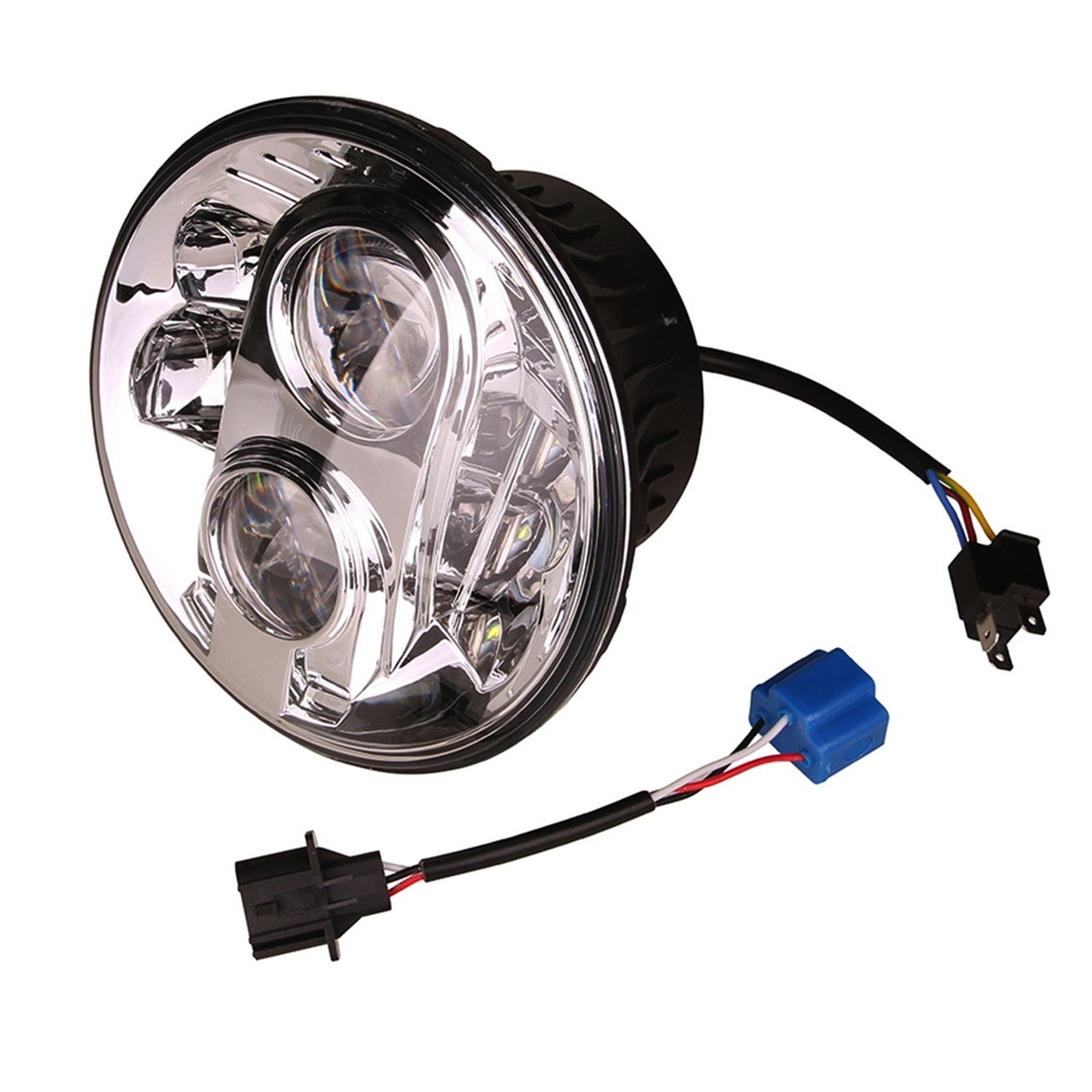 Lynx Eye Led Headlamp Pair RHD 7 Inch Round Dot & E Marked