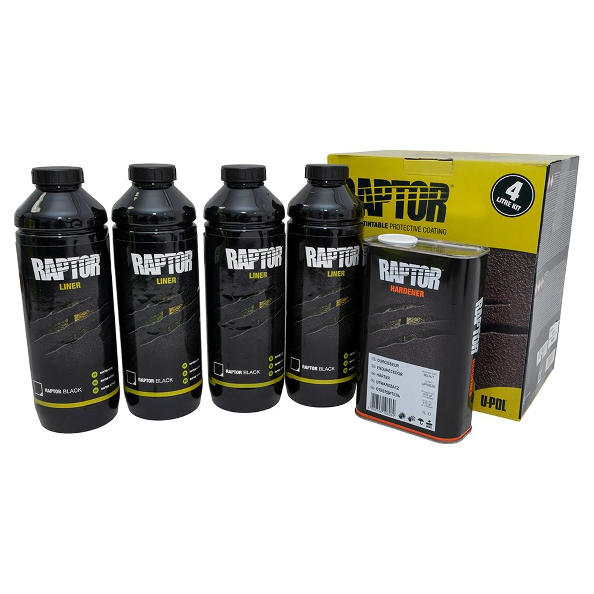 Raptor - 4LTR Kit Black Kit Contains 4LTR Raptor and 250ML Raptor Hardner