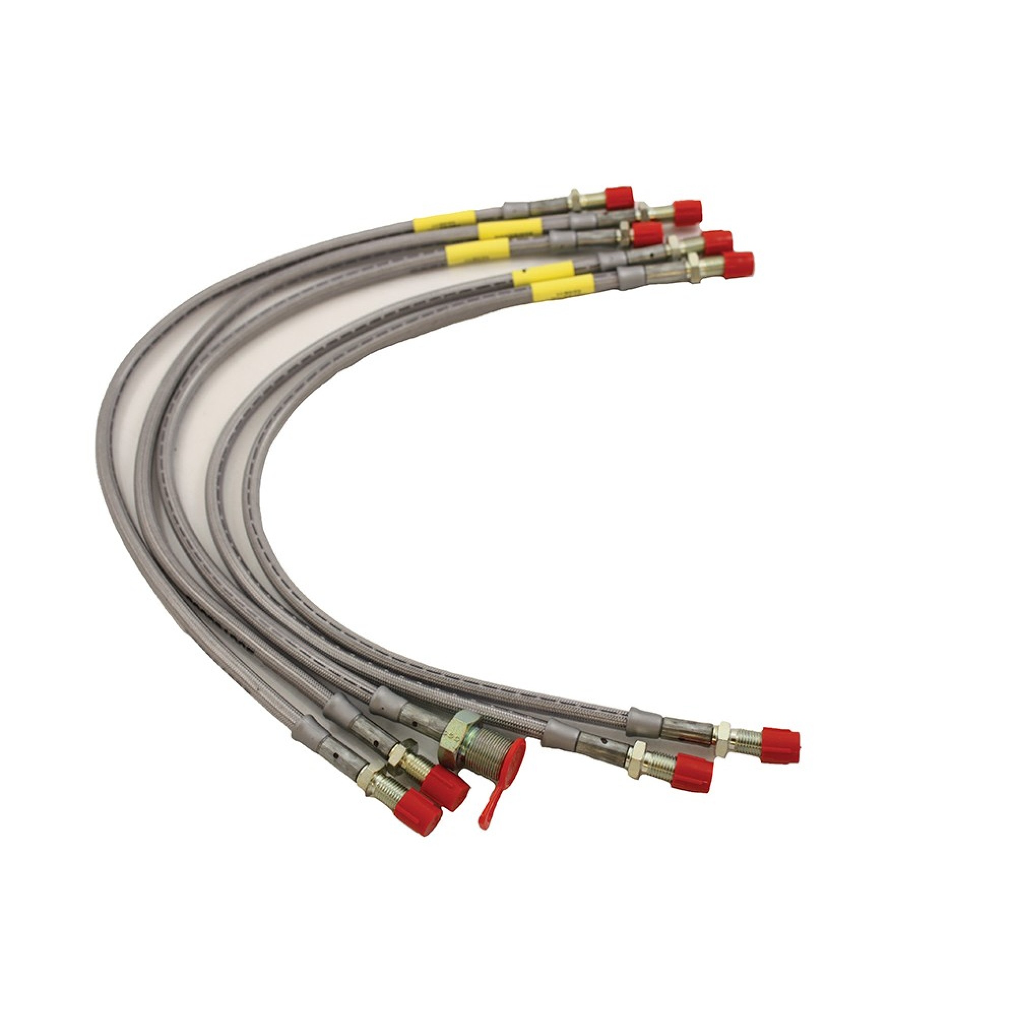 thumbnail image 2 of Stainless Steel Braided Brake Hose Kit For Land Rover Discovery 1 NON-ABS (1994) - LR Trade Parts UK 2 of 4