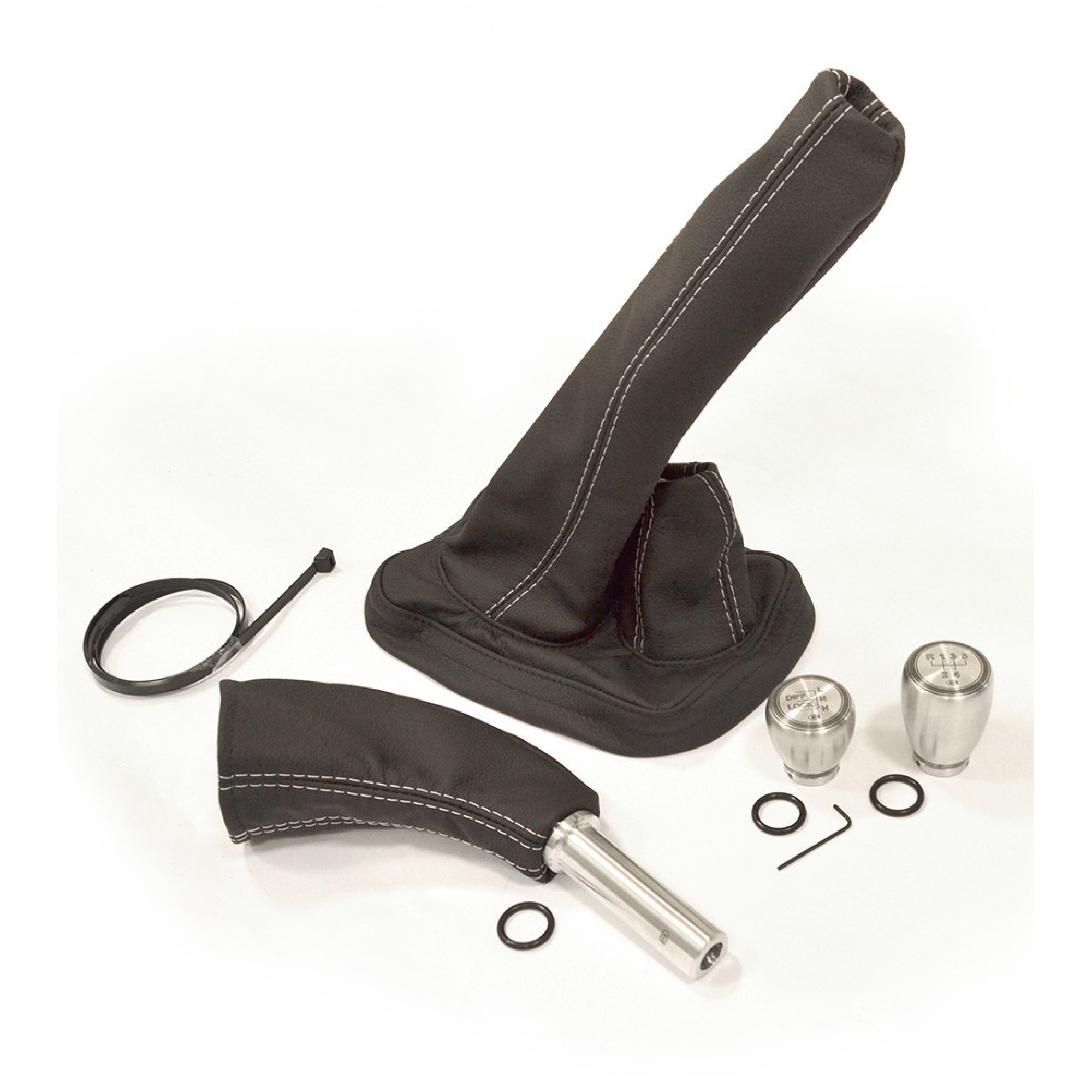 Alloy Premium Gear Shift & Gaiter Kit - LT77 - Black Leather