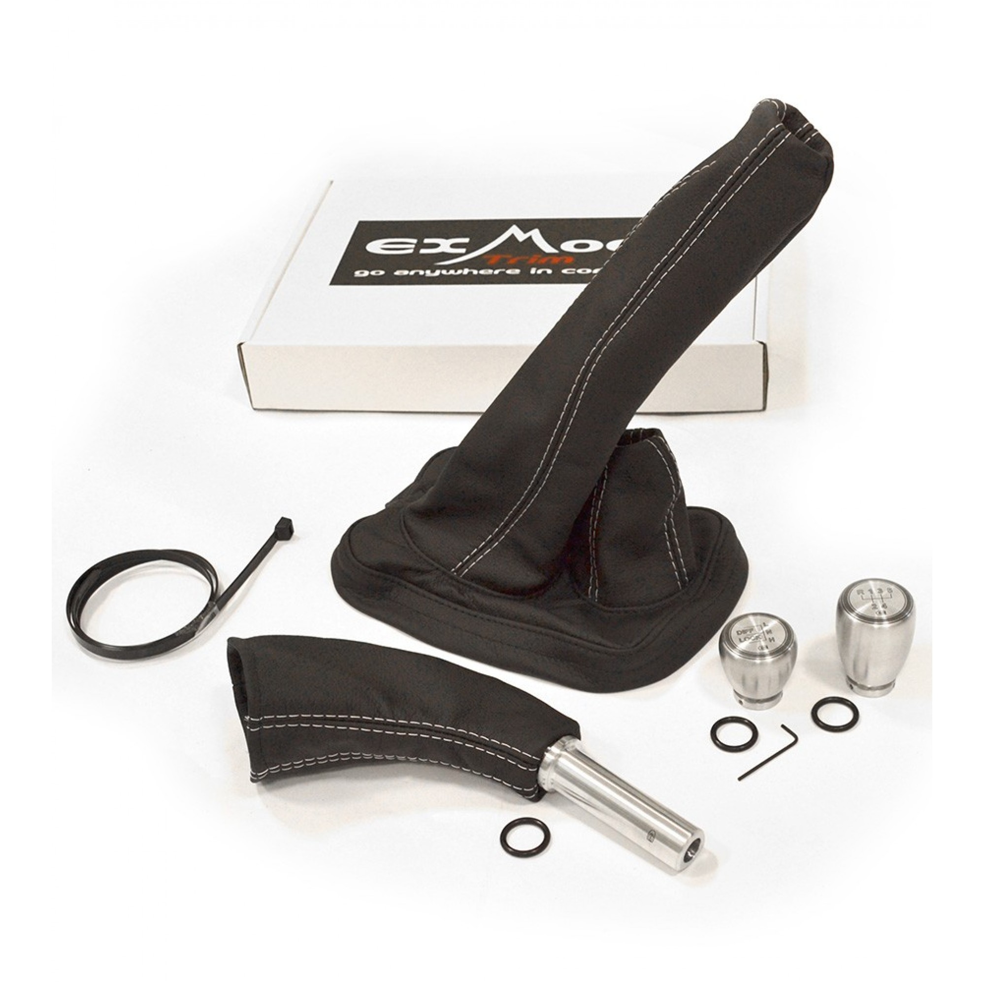 Alloy Premium Gear Shift & Gaiter Kit - LT77 - Black Leather