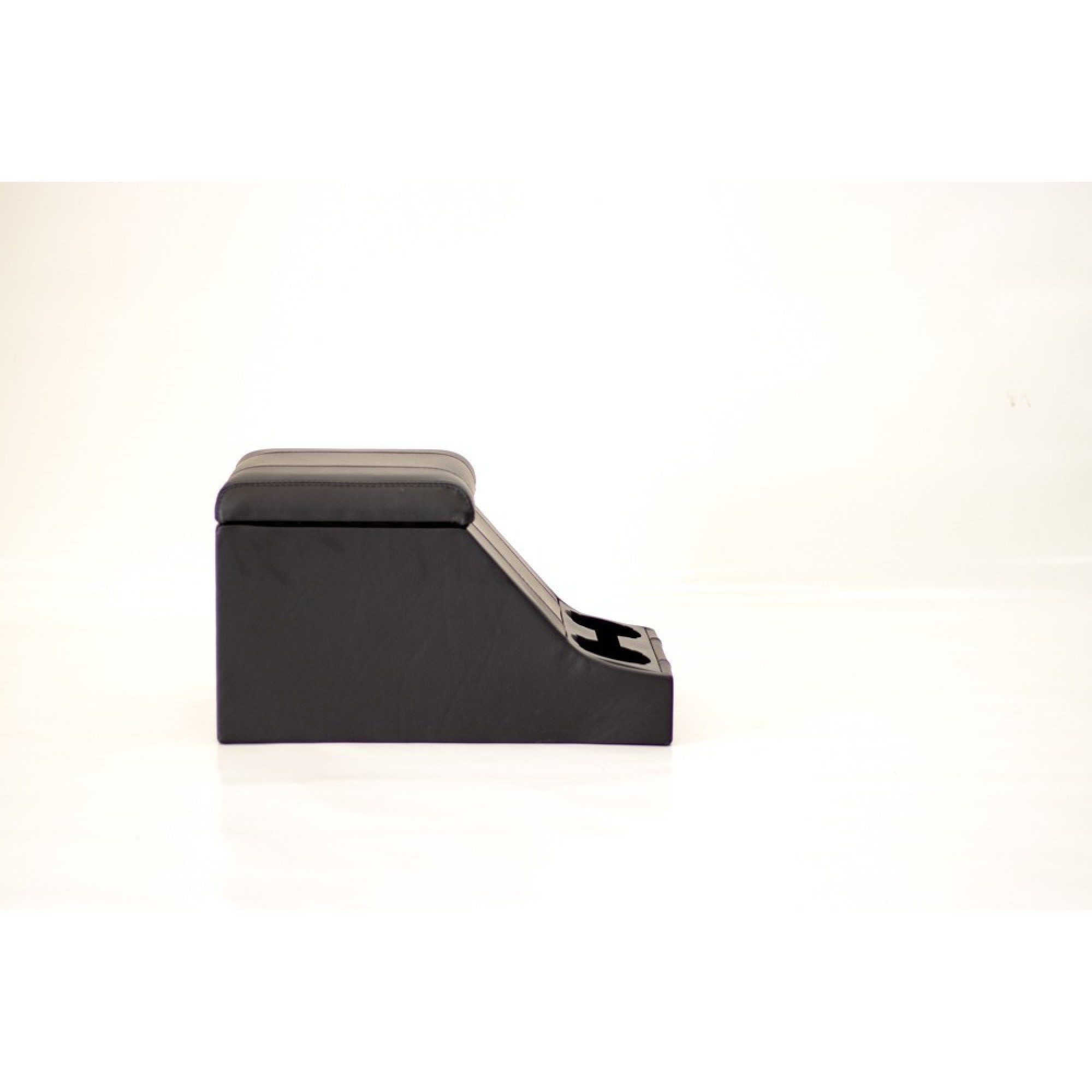 Premium Cubby Box - Full Black Leather - Black Stitching
