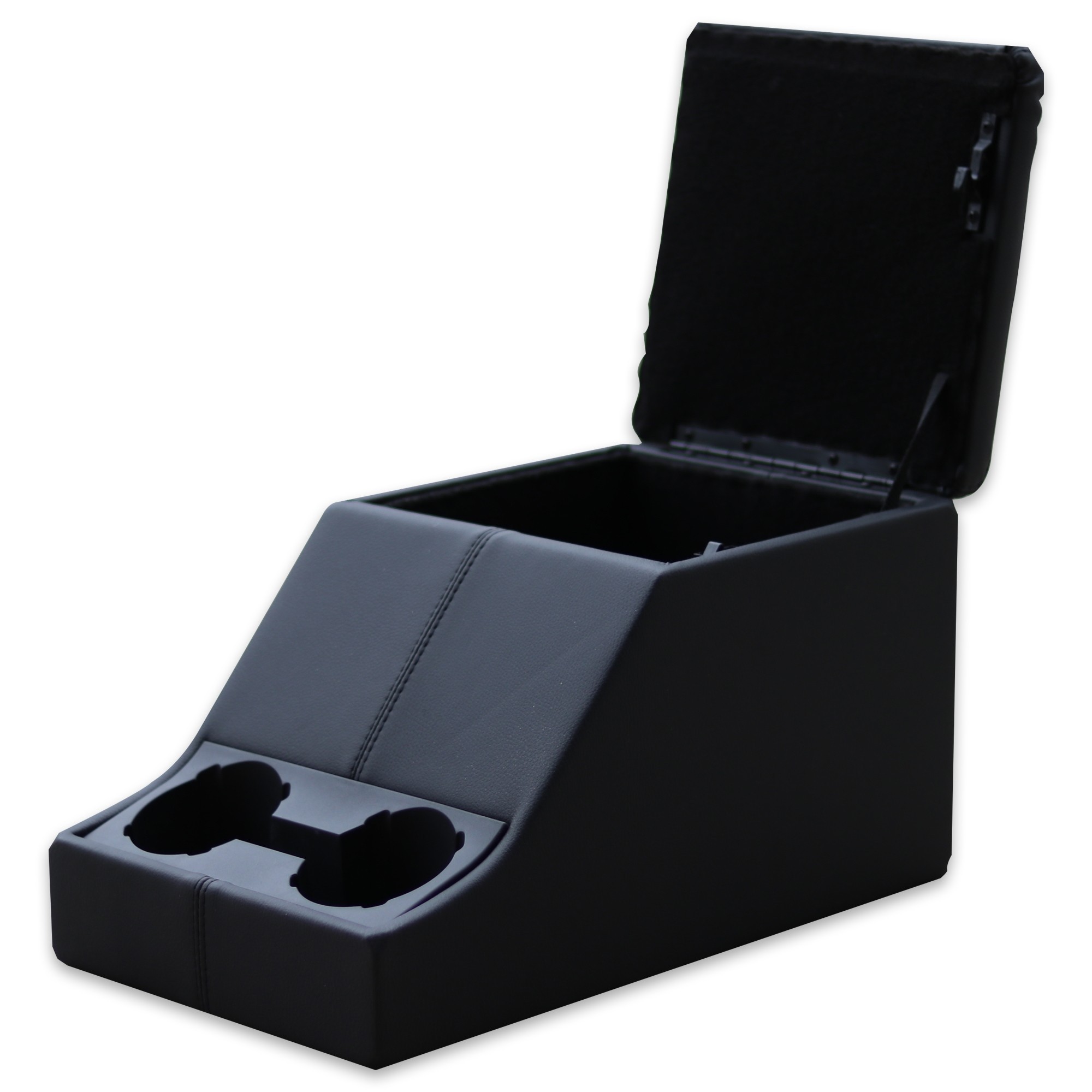 Premium Cubby Box - Half Leather Lid - White Stitching