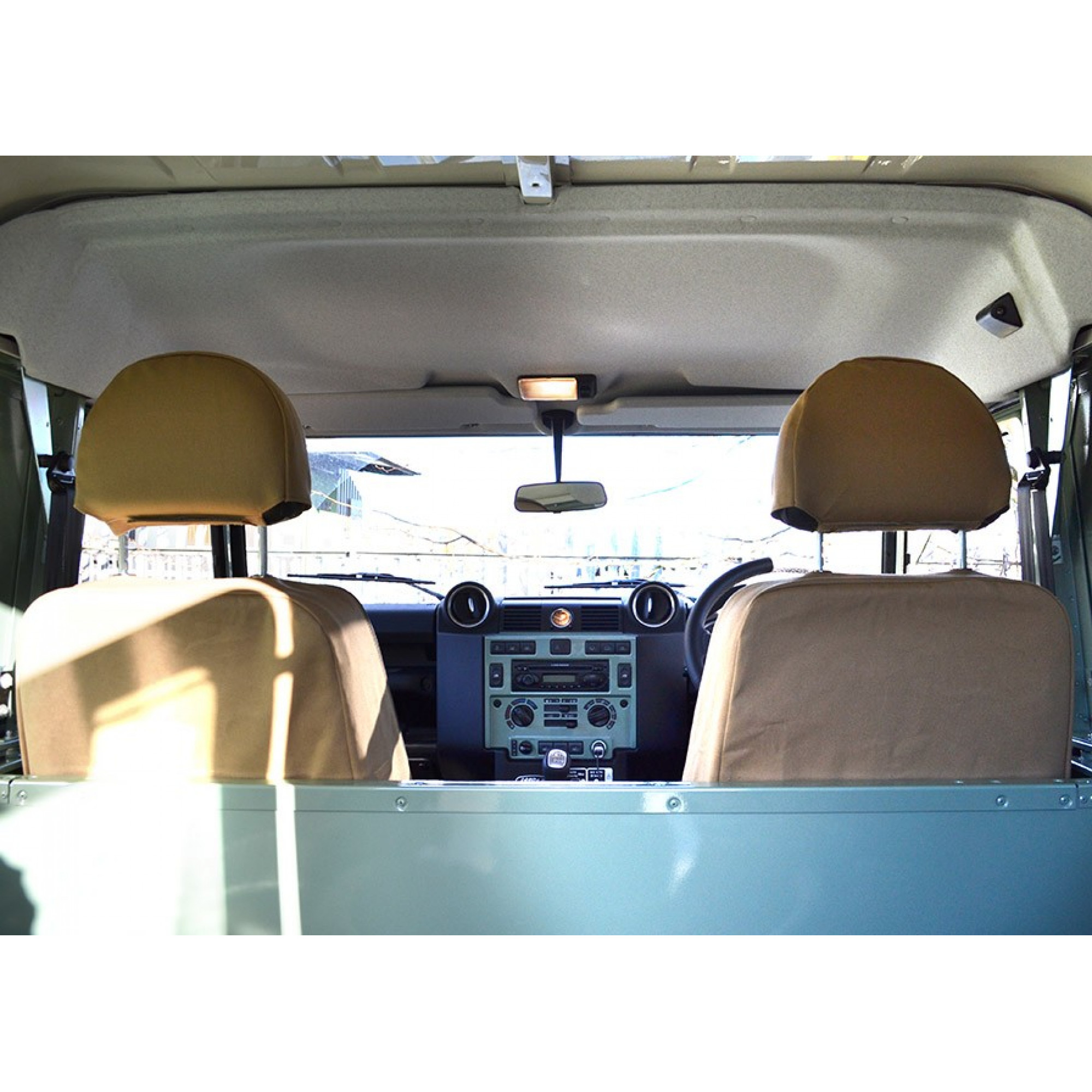 Canvas Seat Covers Front Outer Seats in Sand 90/110 2007 on