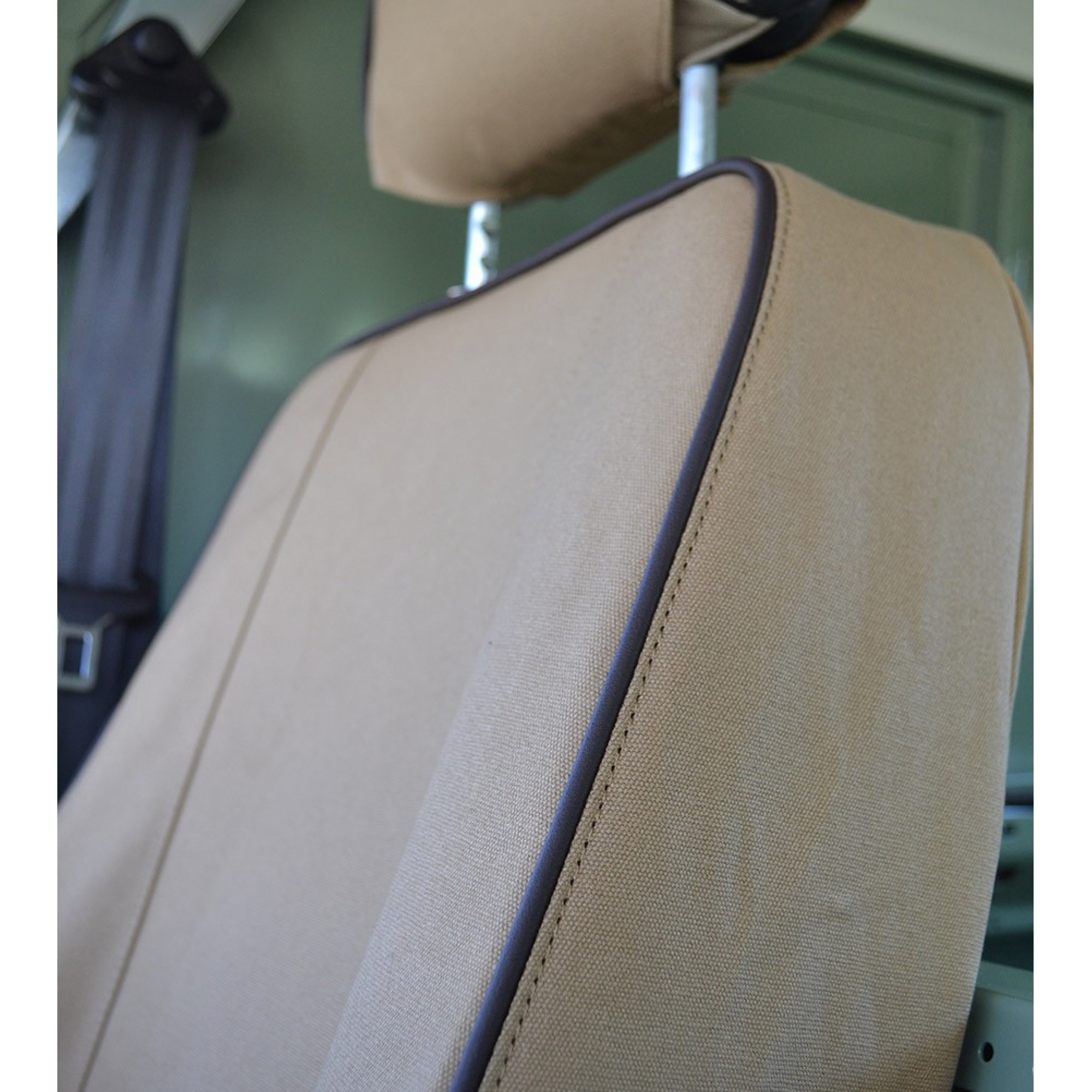 Canvas Seat Covers Front Outer Seats in Sand 90/110 2007 on