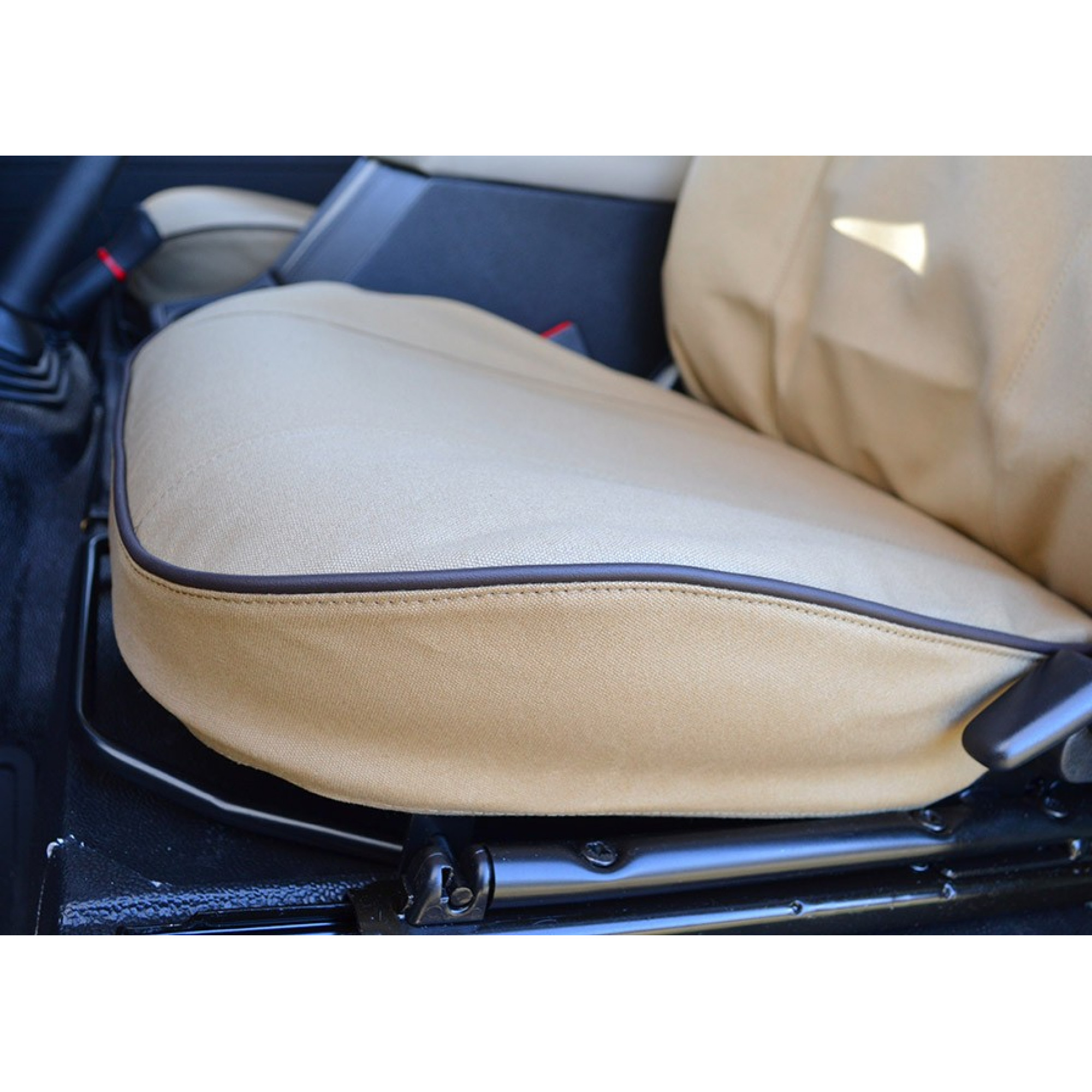 Canvas Seat Covers Front Outer Seats in Sand 90/110 2007 on