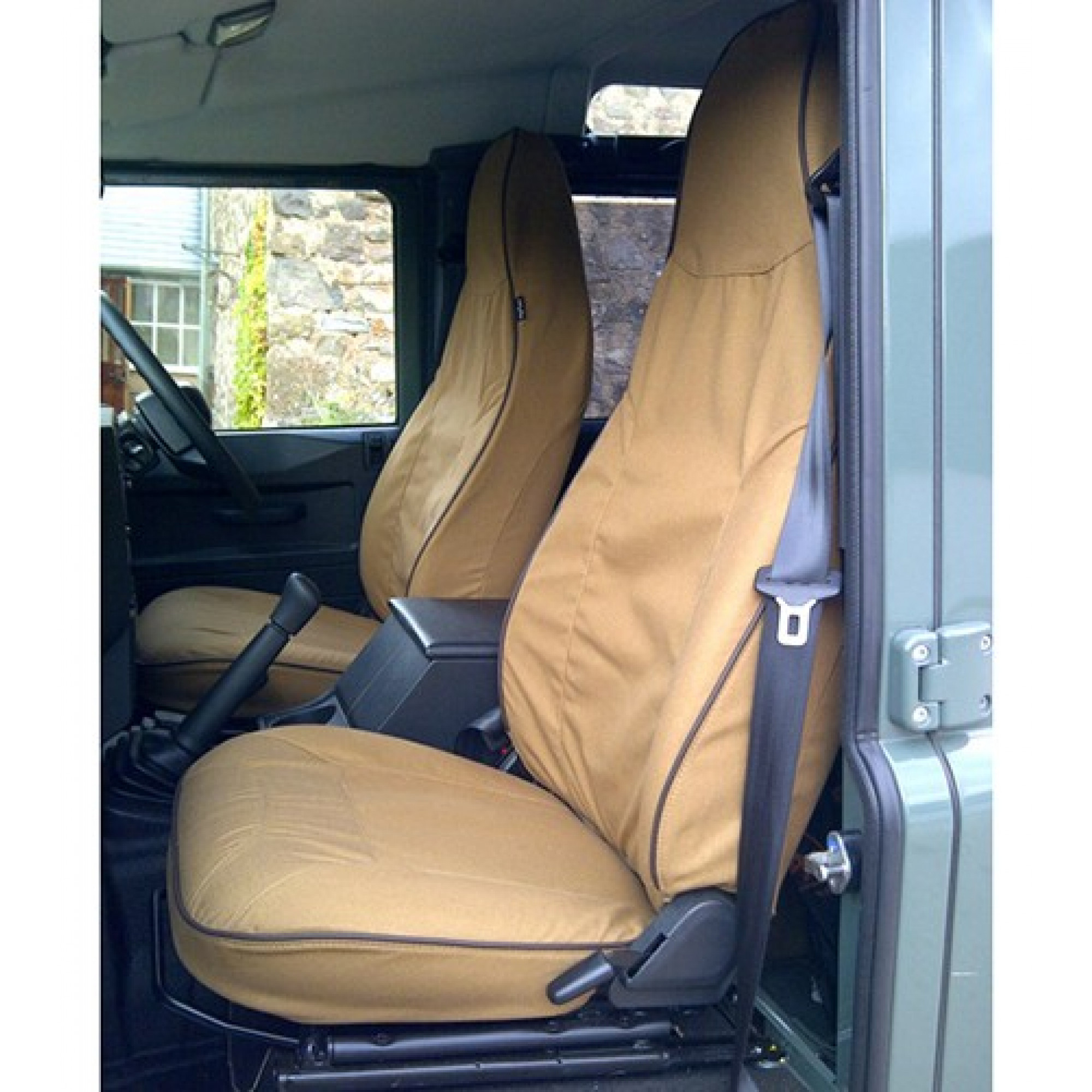 90 110 Front Pair Puma Premium Seat Covers Sand Canvas