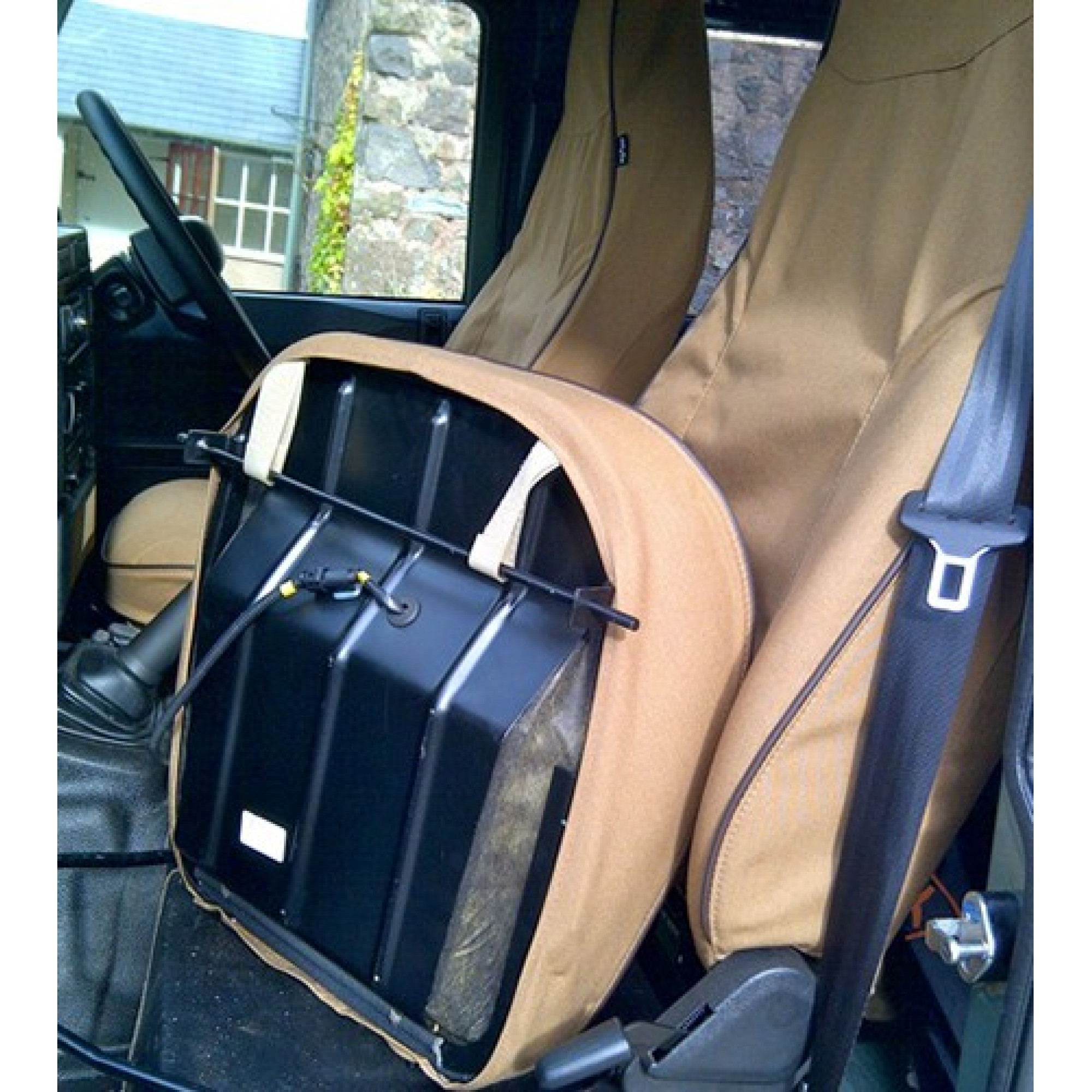 90 110 Front Pair Puma Premium Seat Covers Sand Canvas
