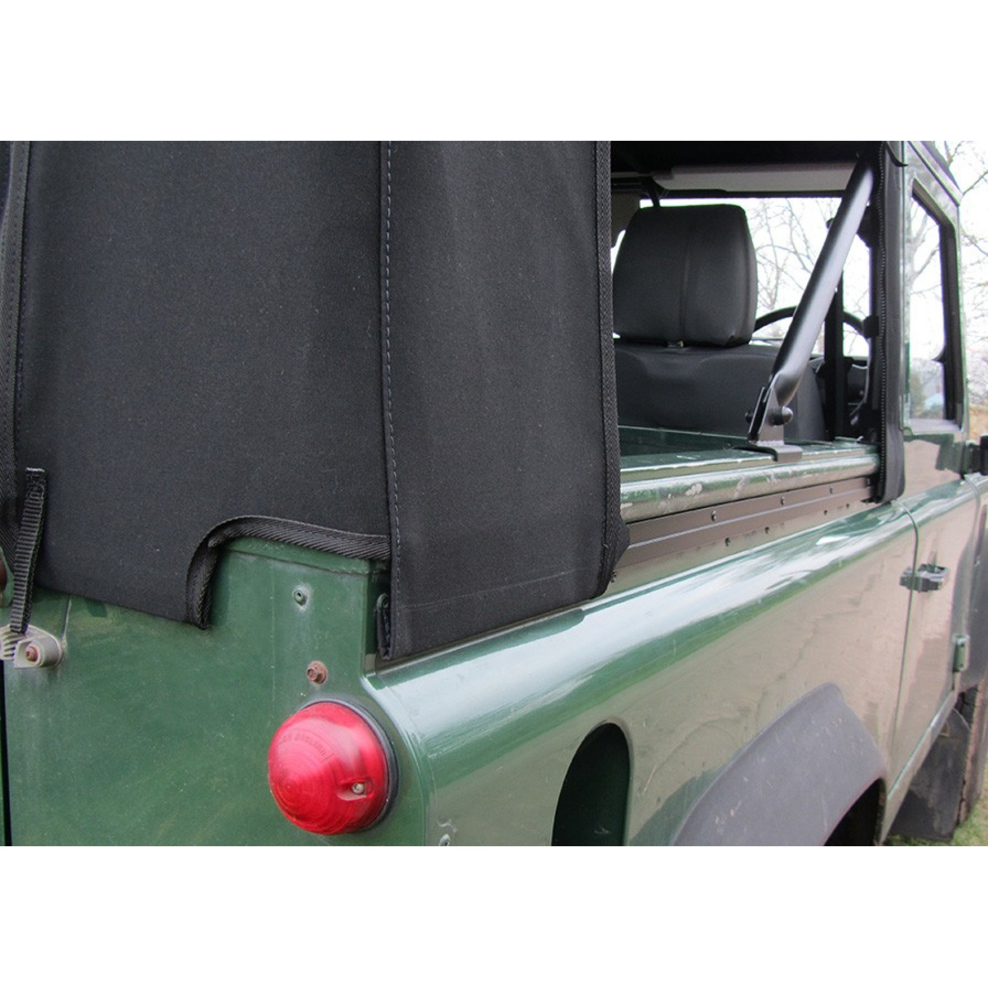 90 Full Hood Mohair Sand with Zip Sides for for TD5 on TD4